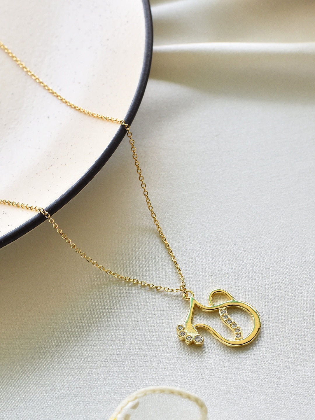 

Klissaa Gold-Plated Aquarius Zodiac Sign Designed Necklace