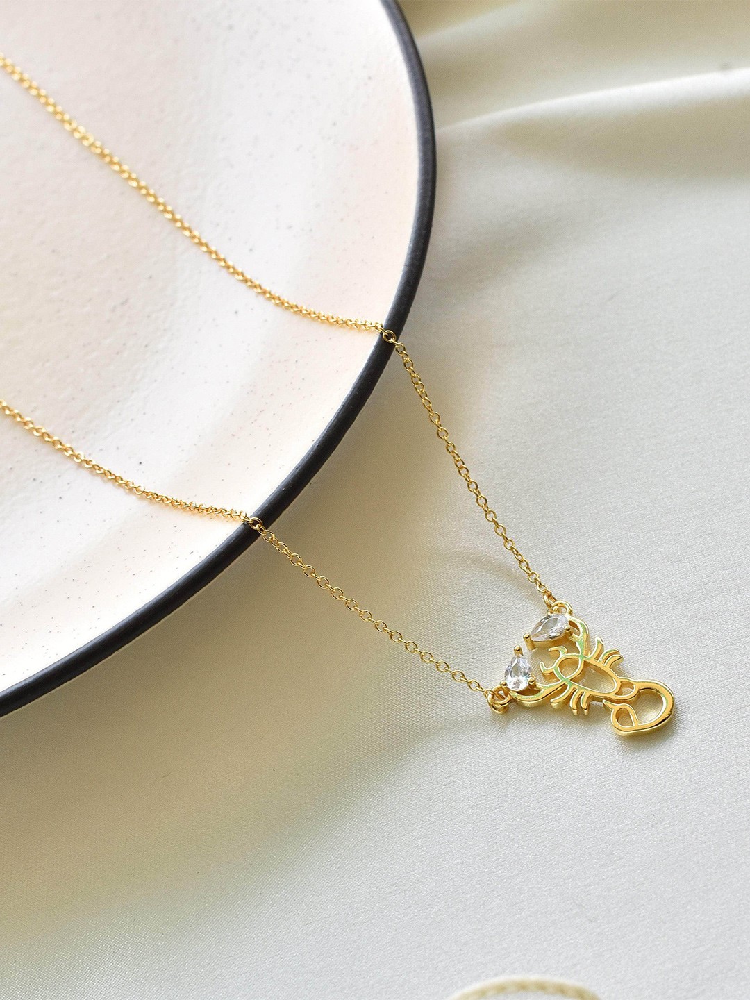 

Klissaa Gold-Plated Scorpio Zodiac Sign Designed Necklace