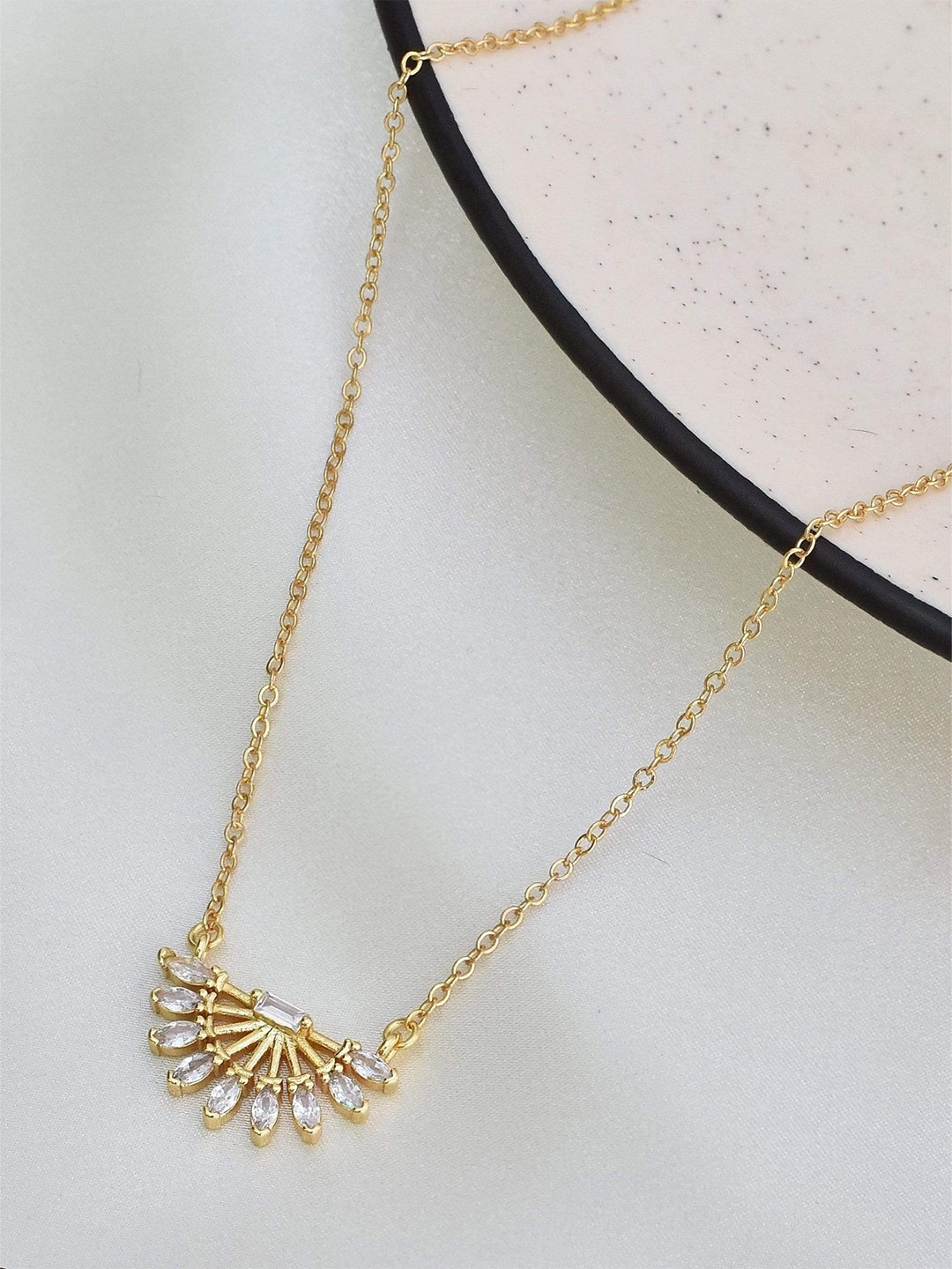 

Klissaa Gold-Plated Stone Studded Harper Necklace