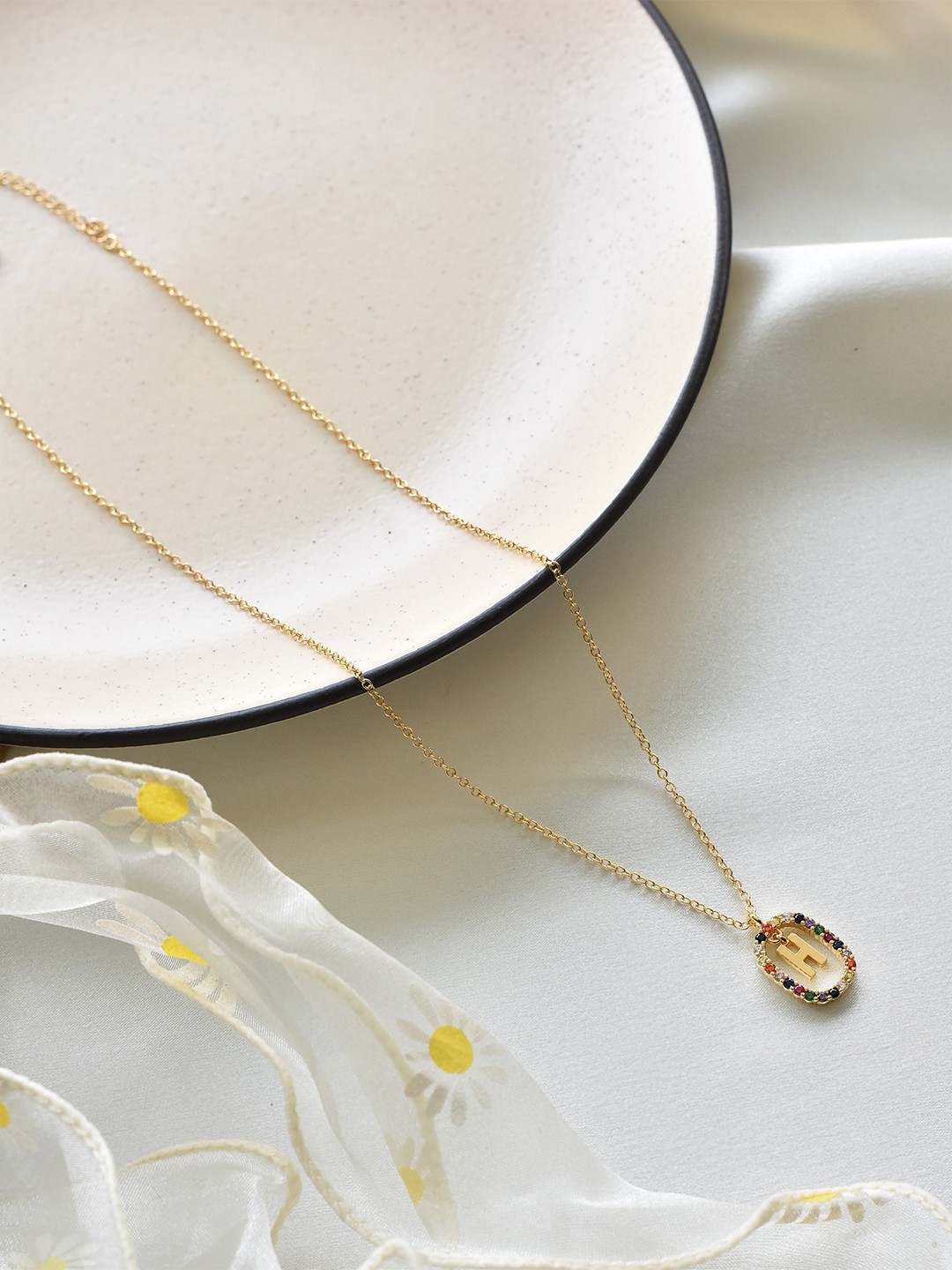 

Klissaa Gold-Plated Personalised Initial Letter Necklace-H