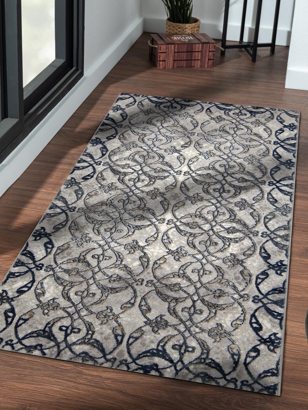 

OBSESSIONS Beige & Navy Blue Anti-bacterial Floor Runner