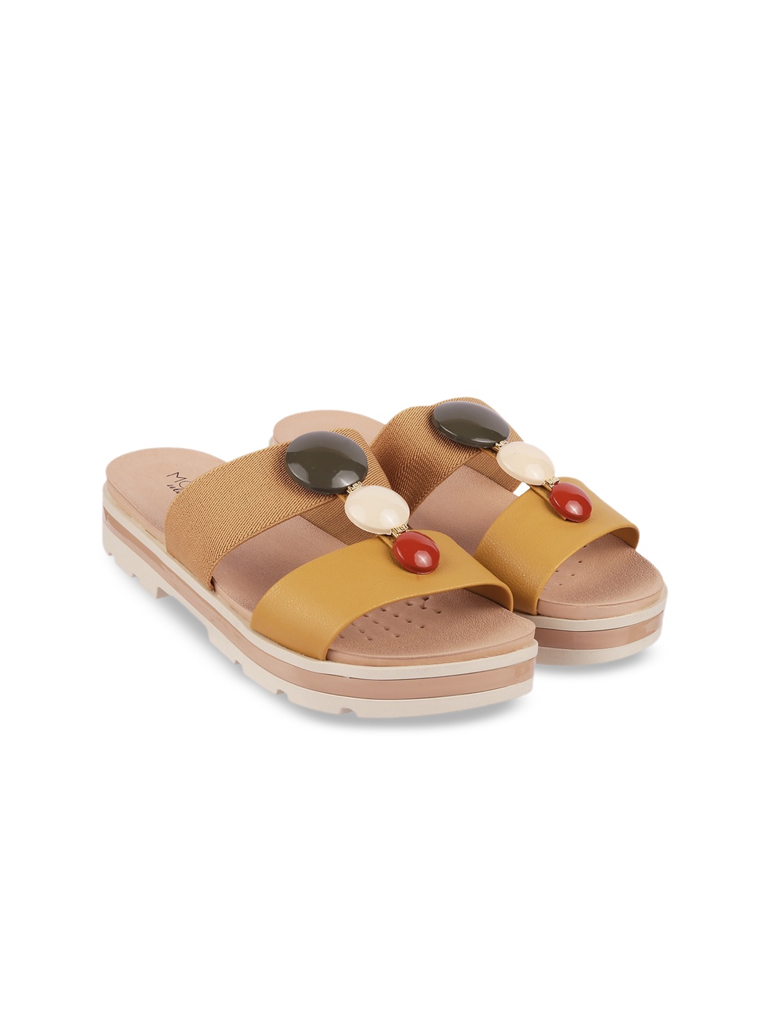 

MODARE Women Mustard Open Toe Flats