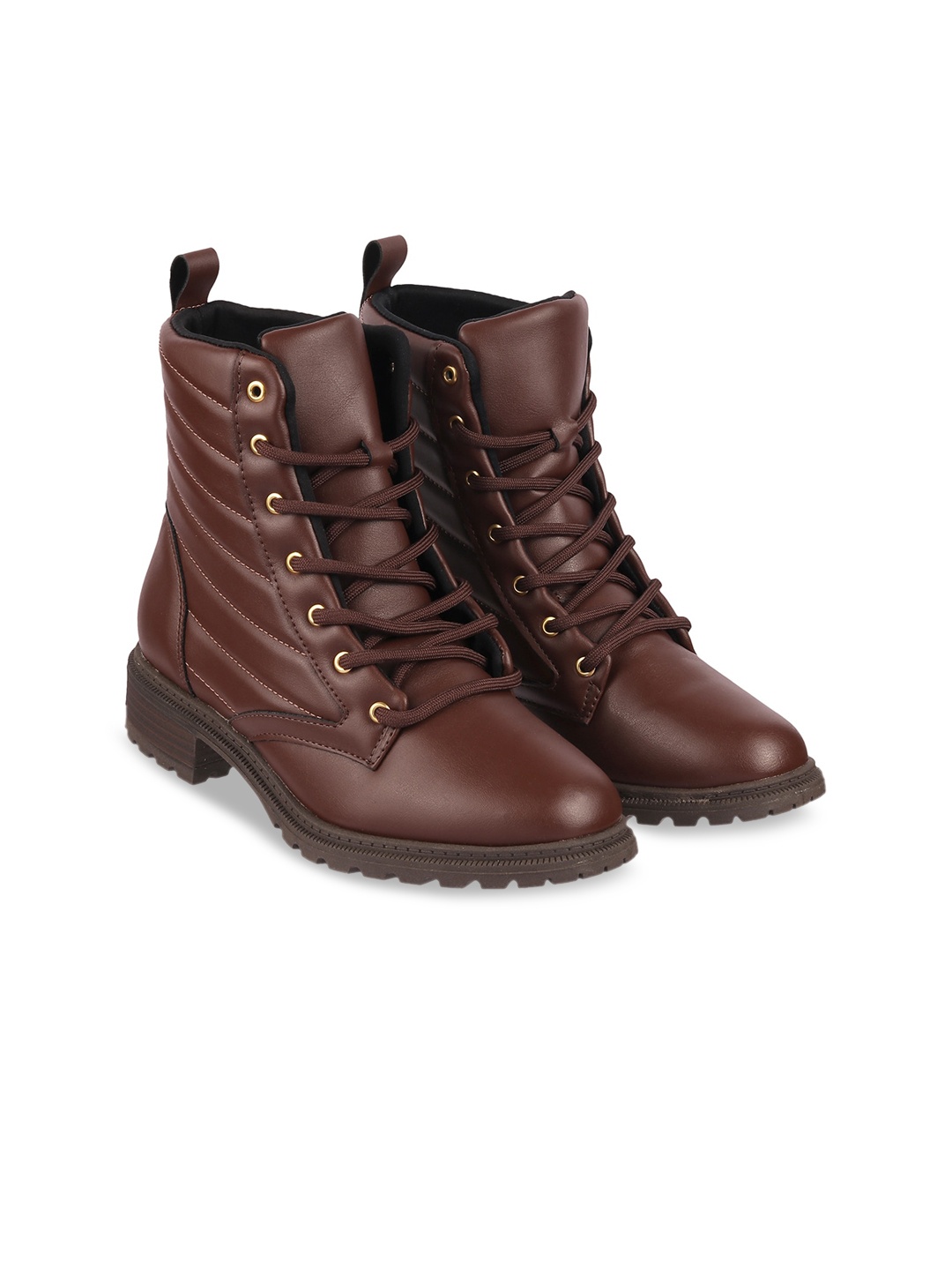 

MODARE Women Coffee Brown Solid Casual Chunky Boots