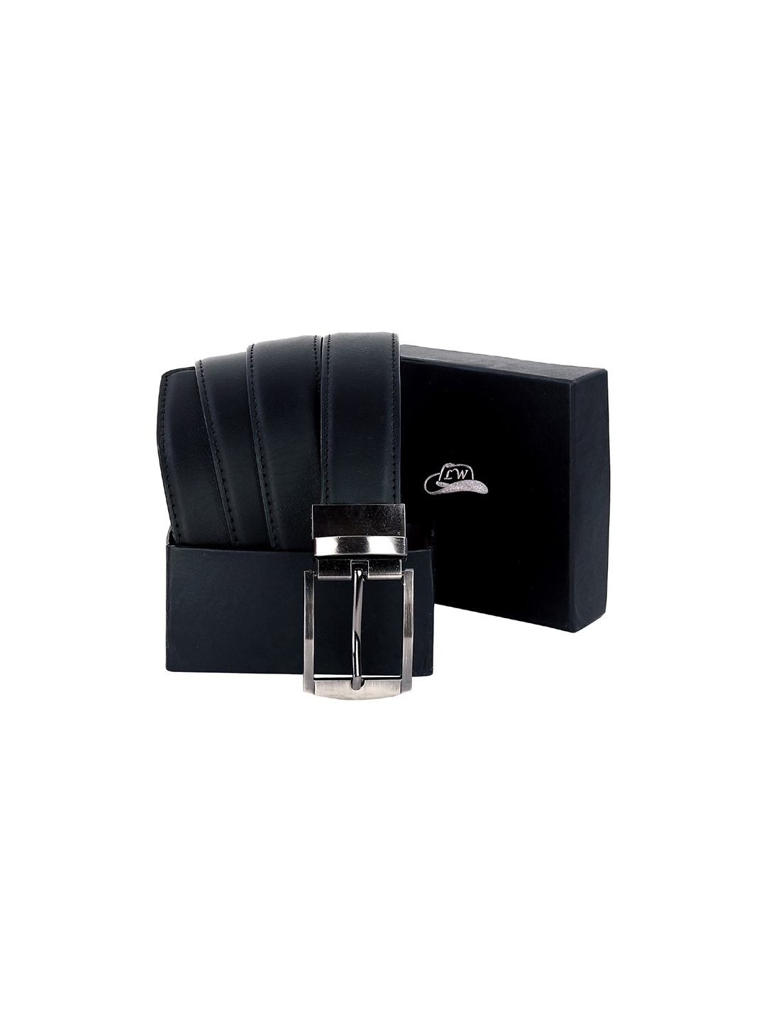 

Leather World Men Black Leather Formal Belt