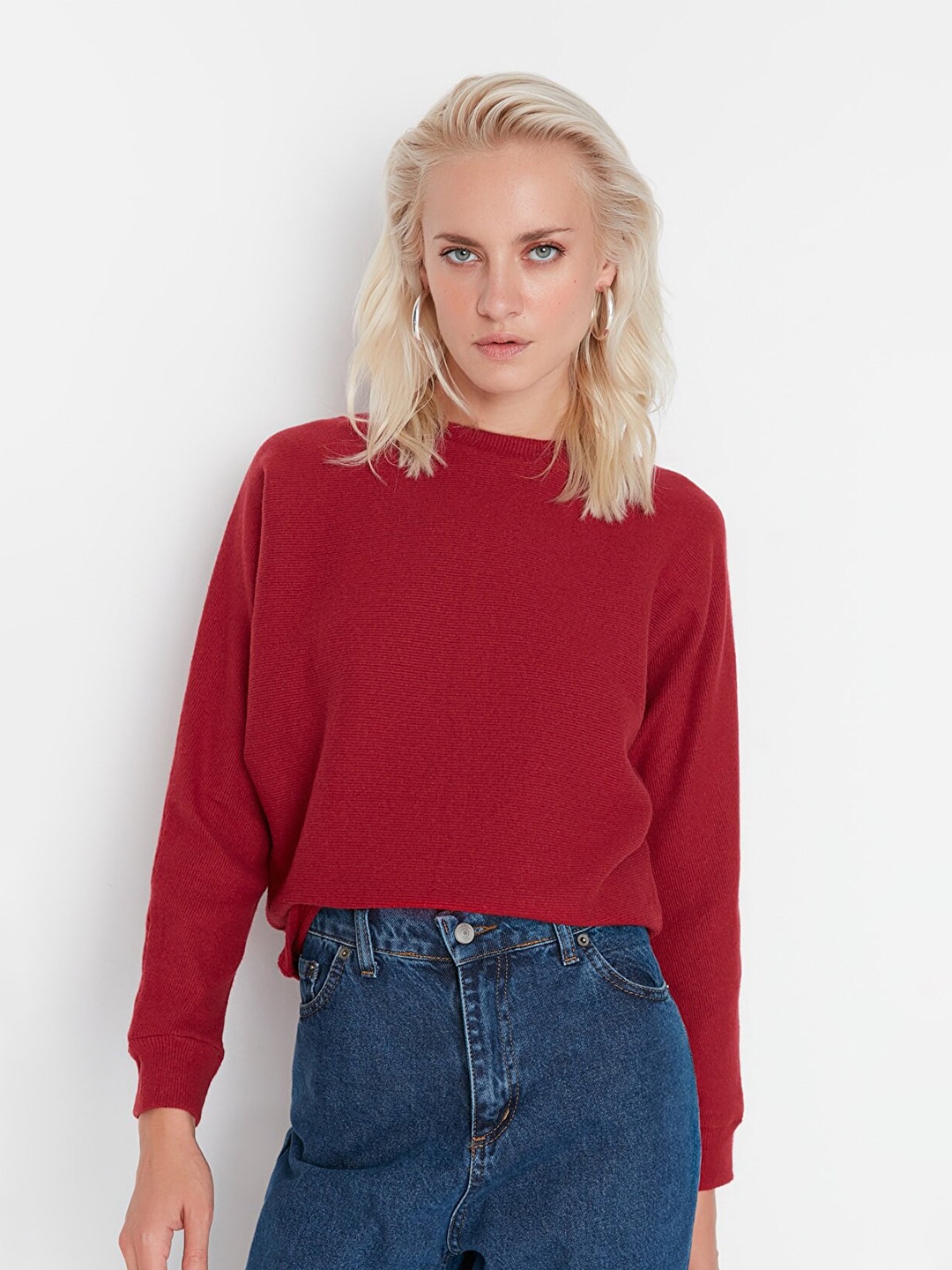 

Trendyol Women Burgundy Solid Top