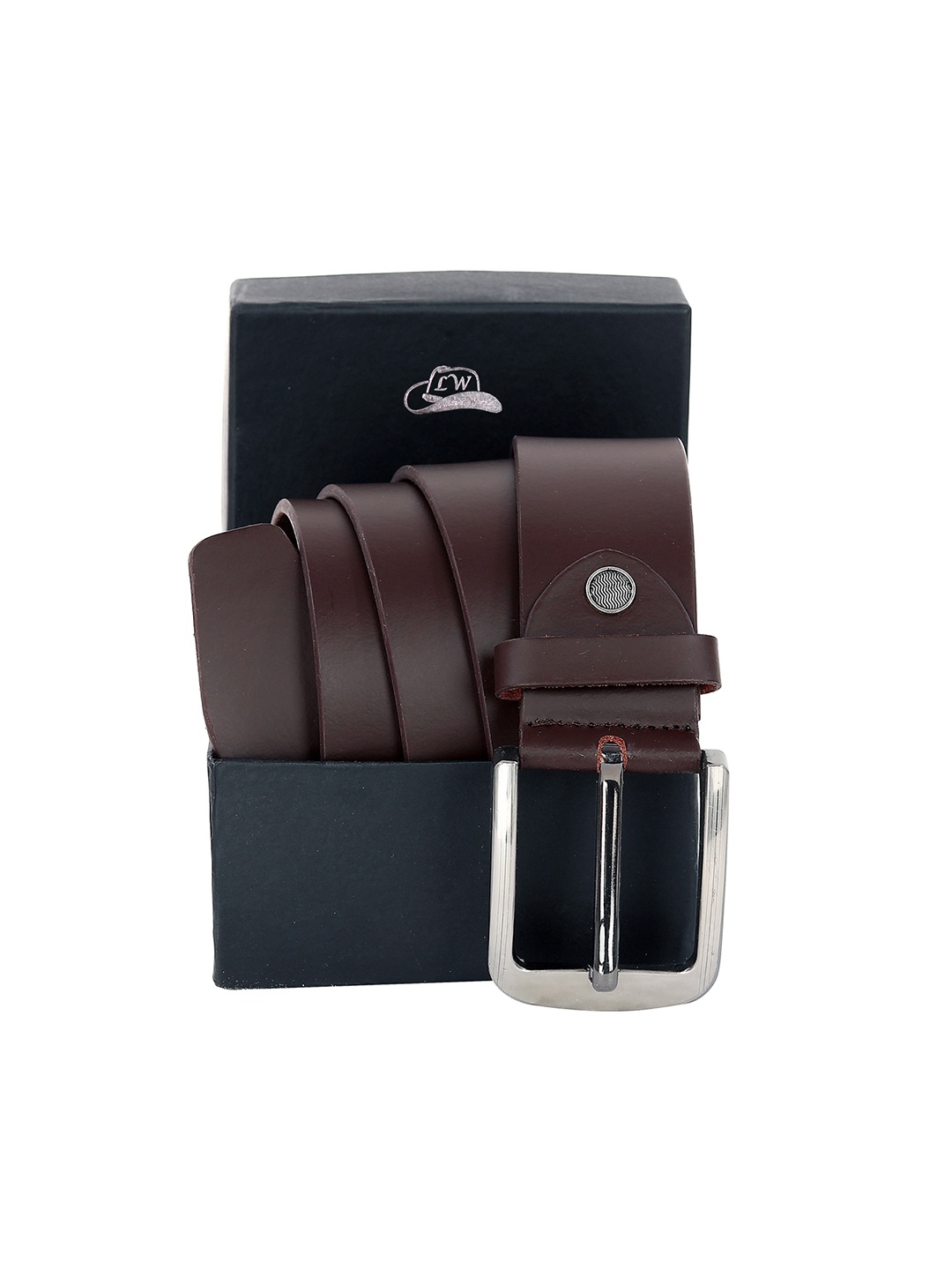 

Leather World Men Brown Leather Formal Belt