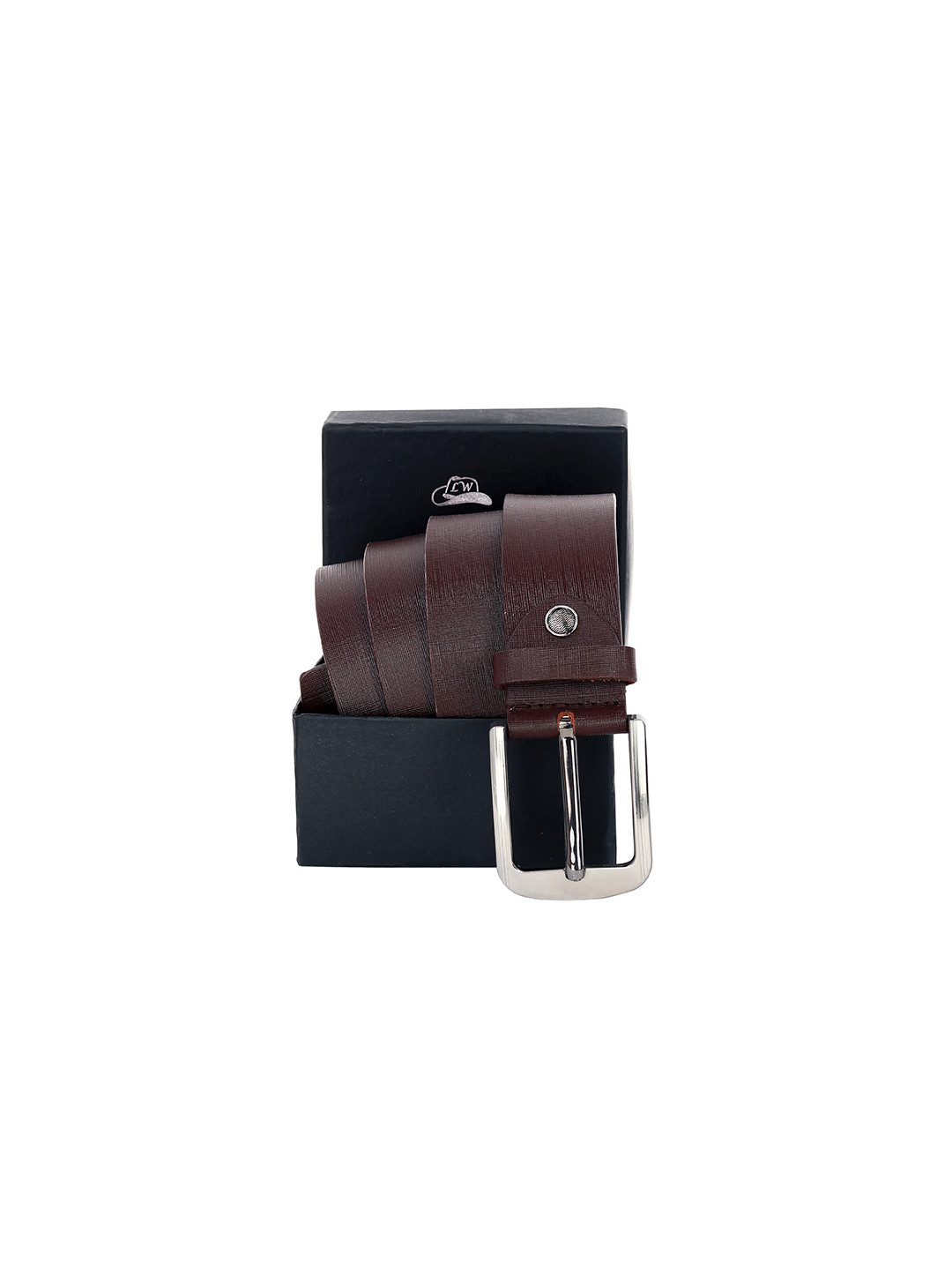 

Leather World Men Brown Leather Formal Belt