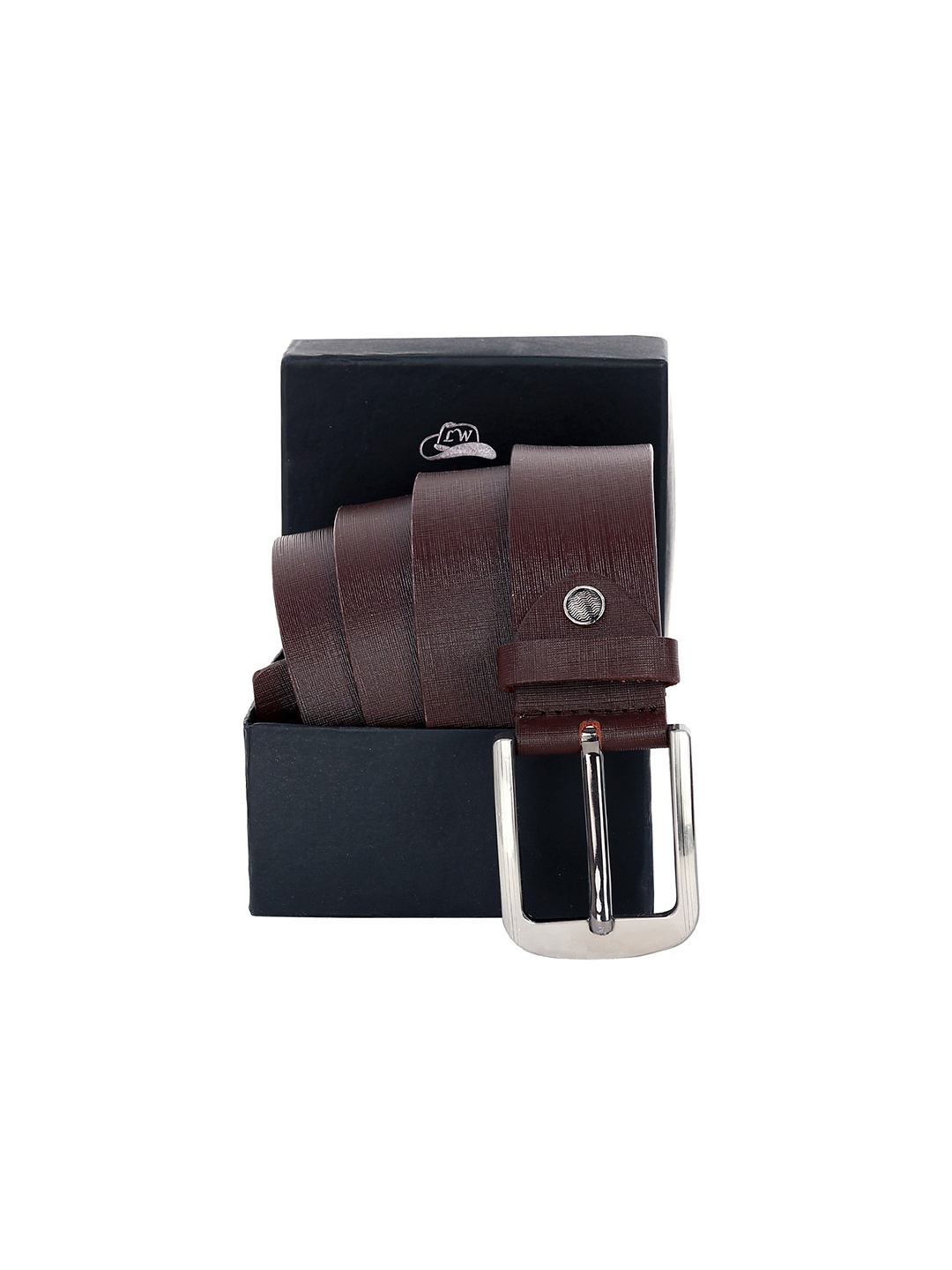 

Leather World Men Brown Leather Formal Belt