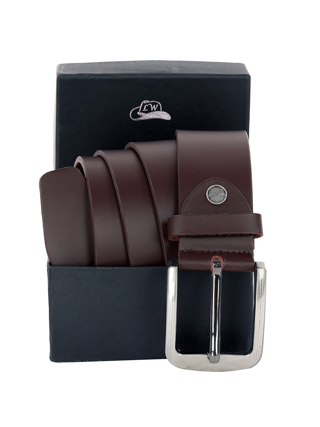 

Leather World Men Brown Leather Formal Belt