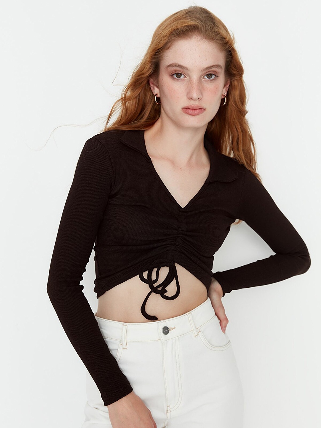 

Trendyol Women Brown Crop Top