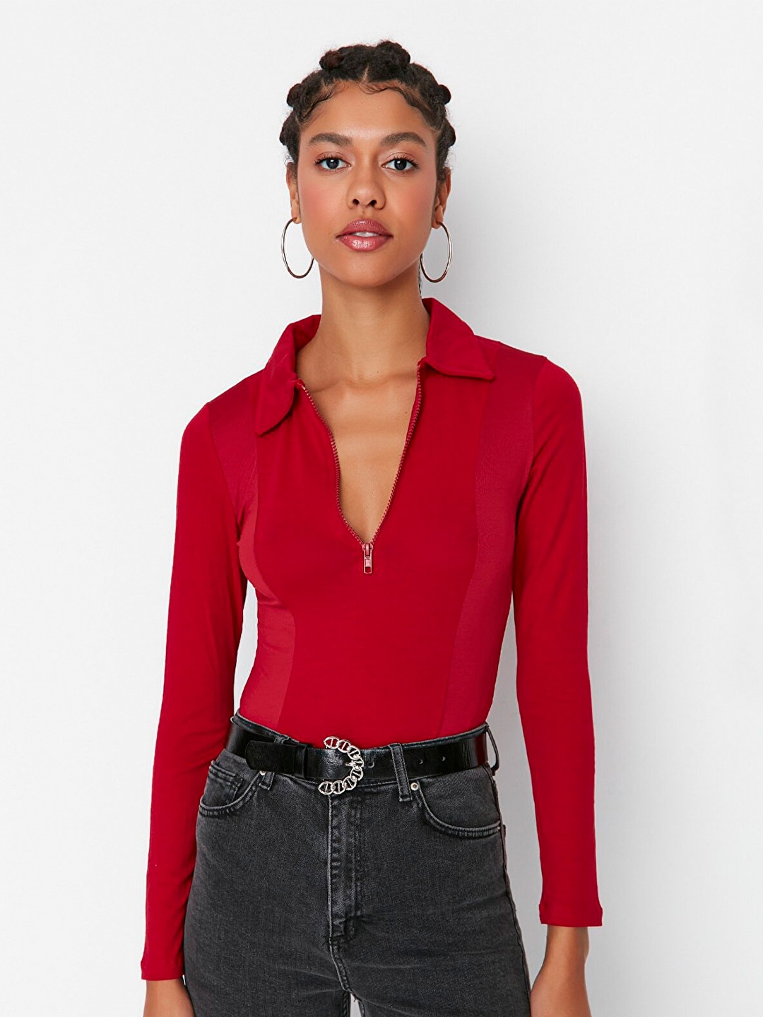 

Trendyol Women Red Pure Cotton Top
