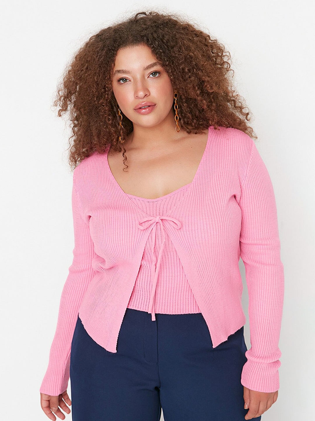

Trendyol Women Pink Solid Top