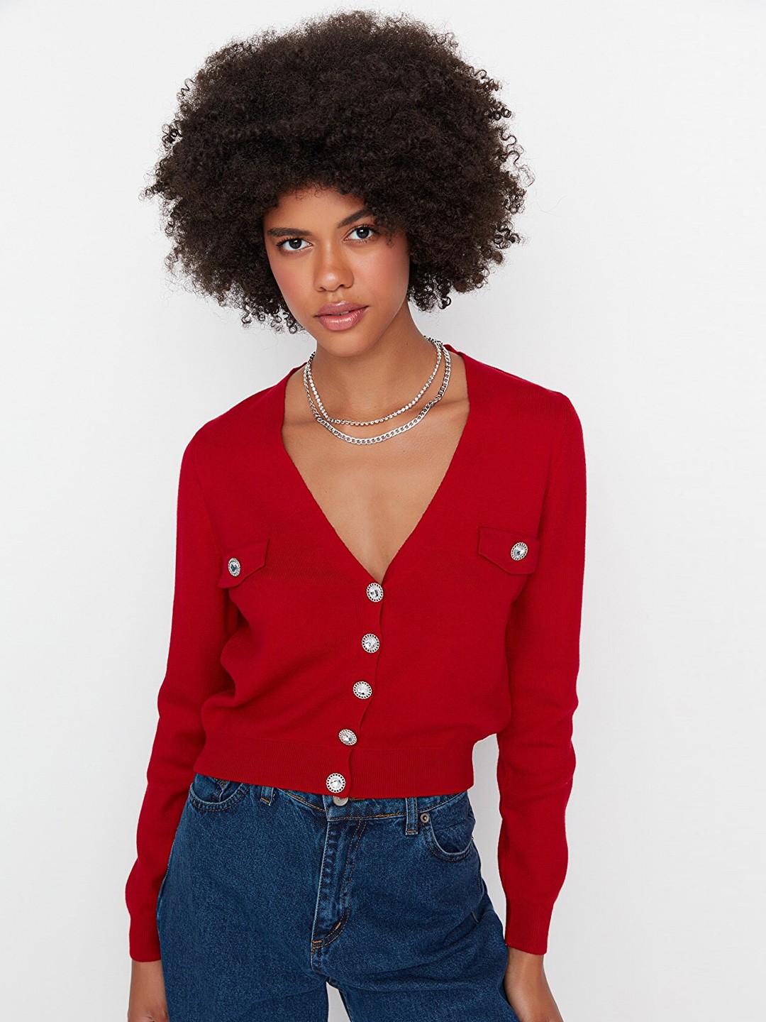 

Trendyol Women Red Cardigan