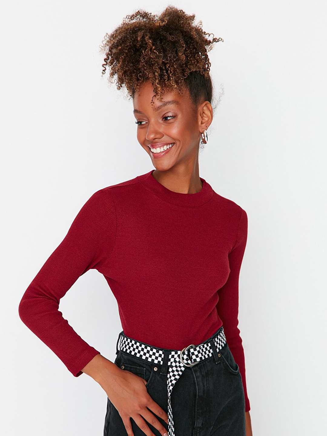 

Trendyol Women Red Fitted Top
