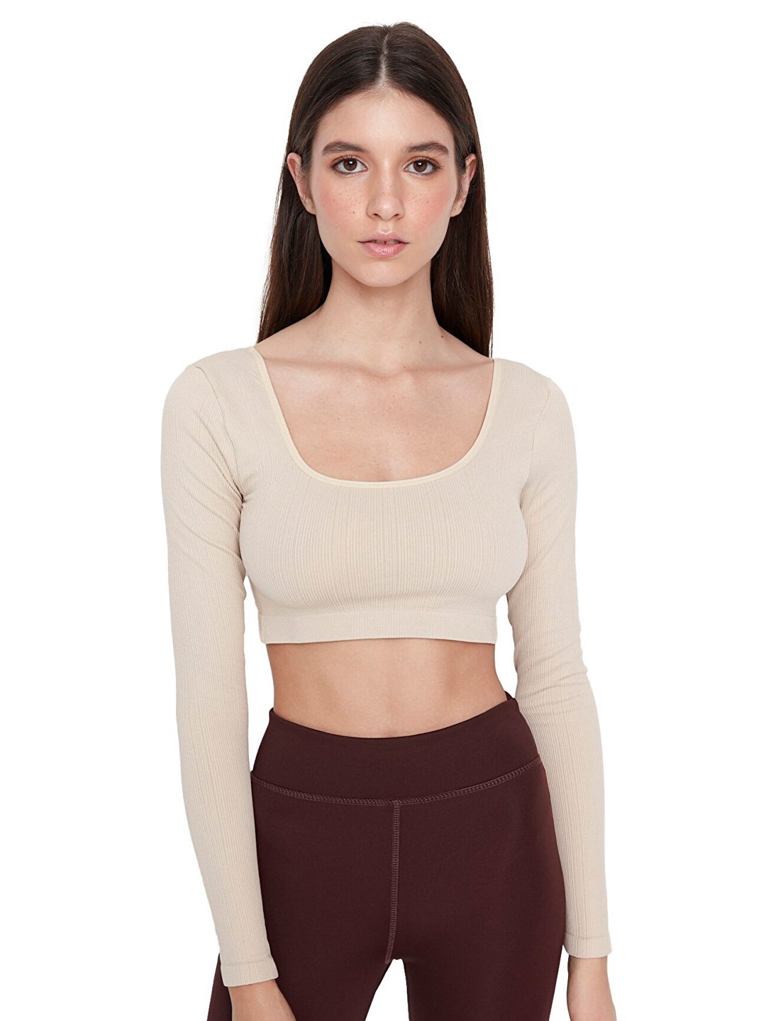 

Trendyol Women Solid Fitted Crop Top, Na