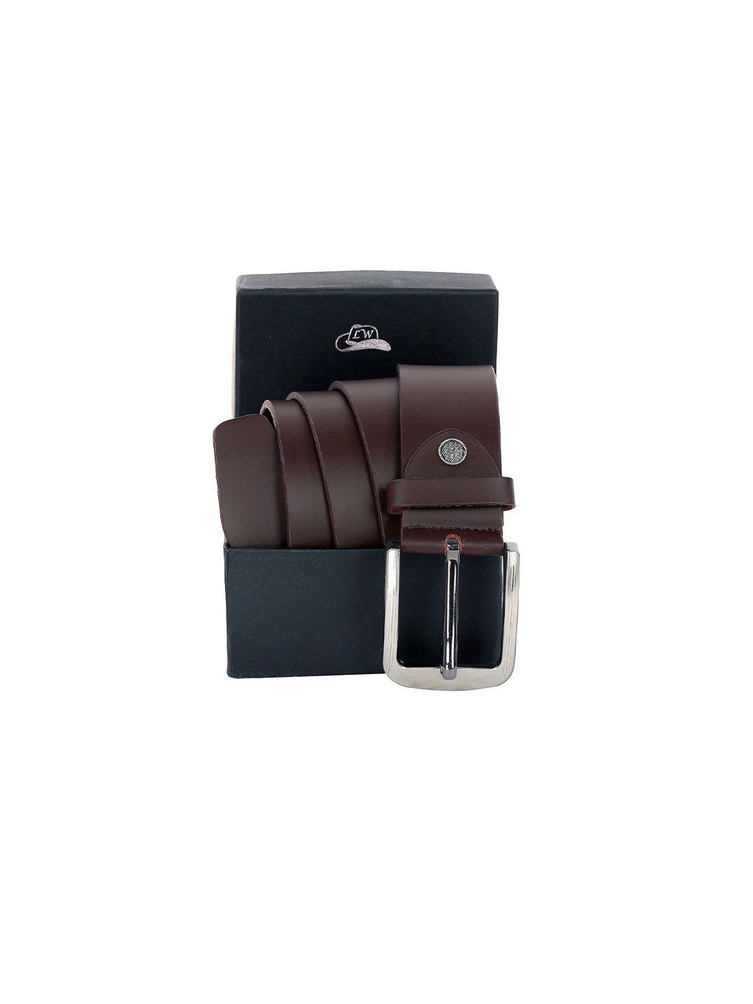 

Leather World Men Brown Leather Formal Belt
