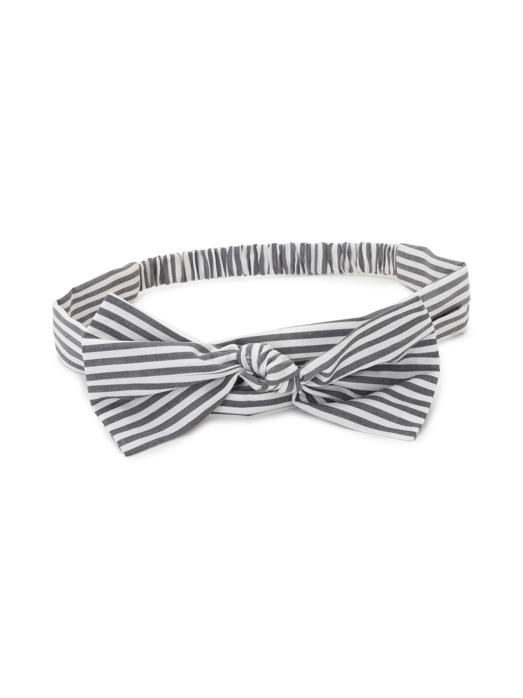

FOREVER 21 Women White & Grey Striped Hairband