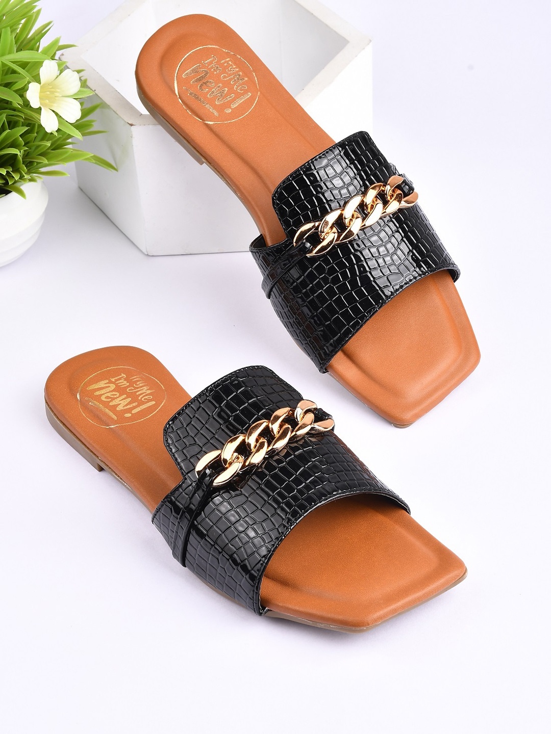 

Try Me Women Black Open Toe Flats