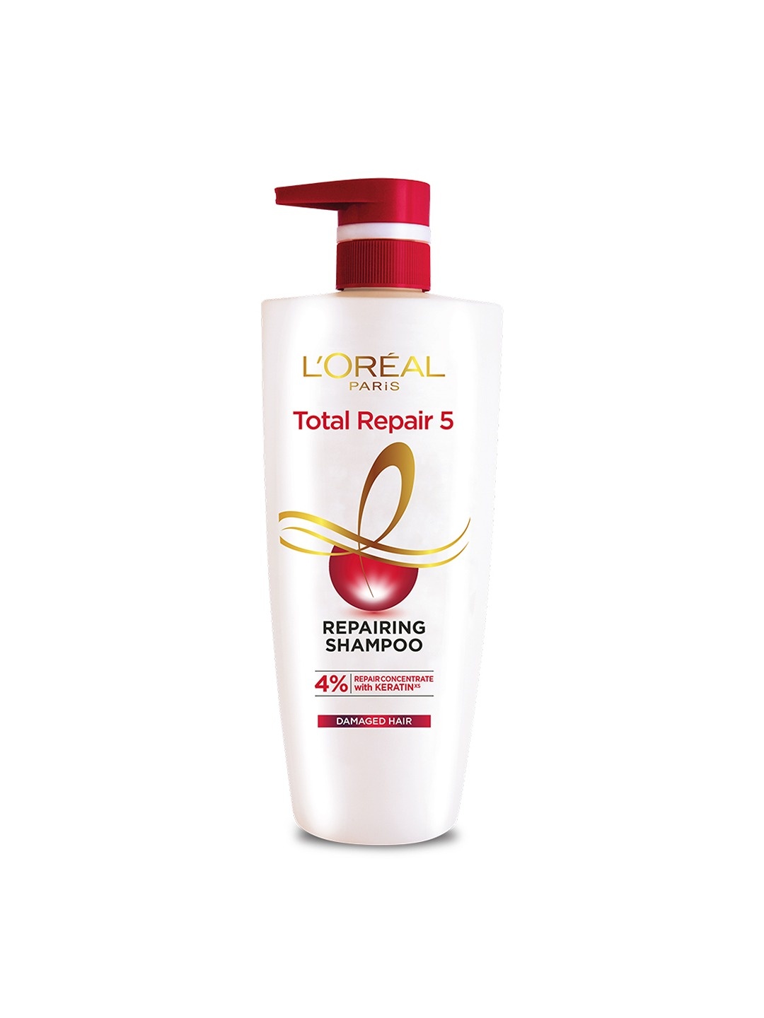 

LOreal Total Repair 5 Repairing Shampoo with Keratin for Damaged Hair - 704ml, White