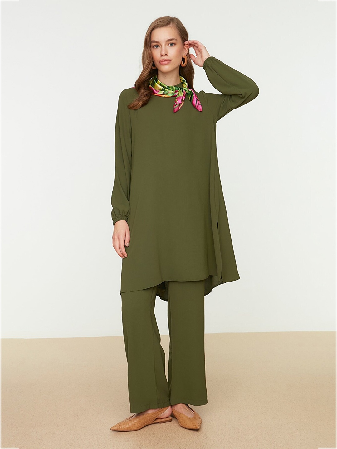 

Trendyol Women Olive Green Night suit