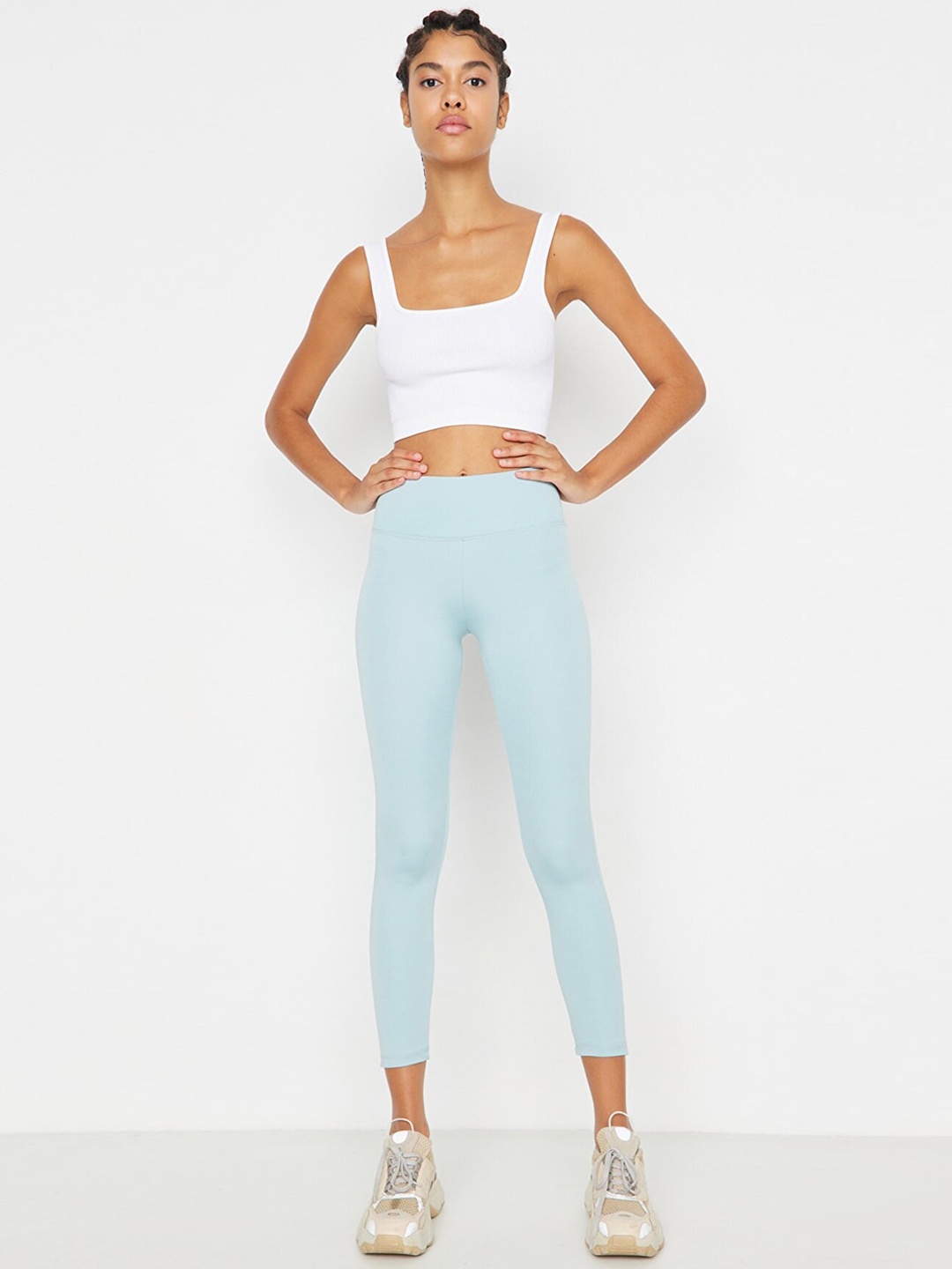 

Trendyol Women Sea Green Solid Tights