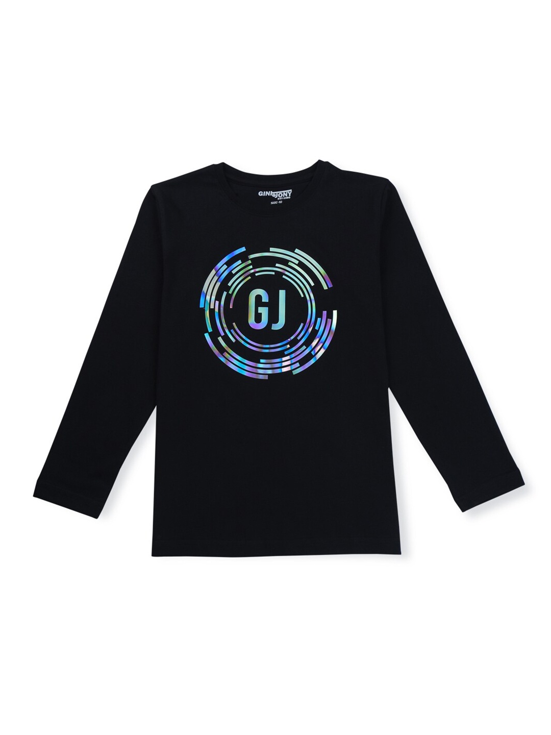 

Gini and Jony Boys Black Printed T-shirt