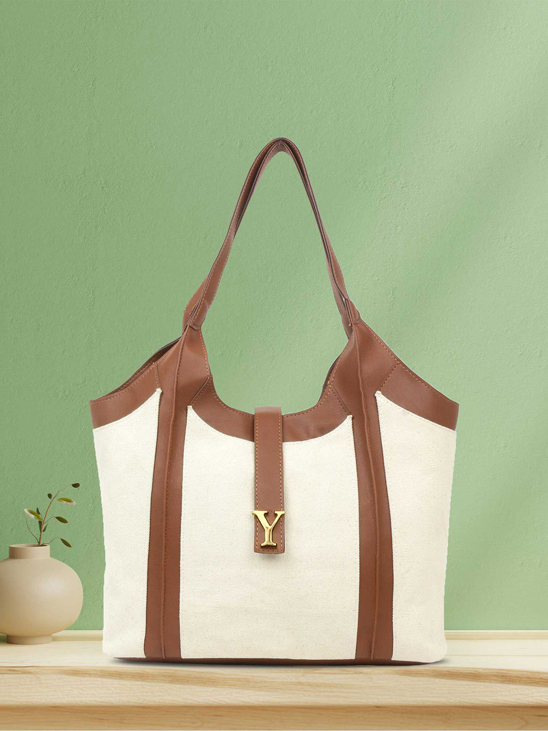

yelloe Women Off White Shopper Handheld Bag