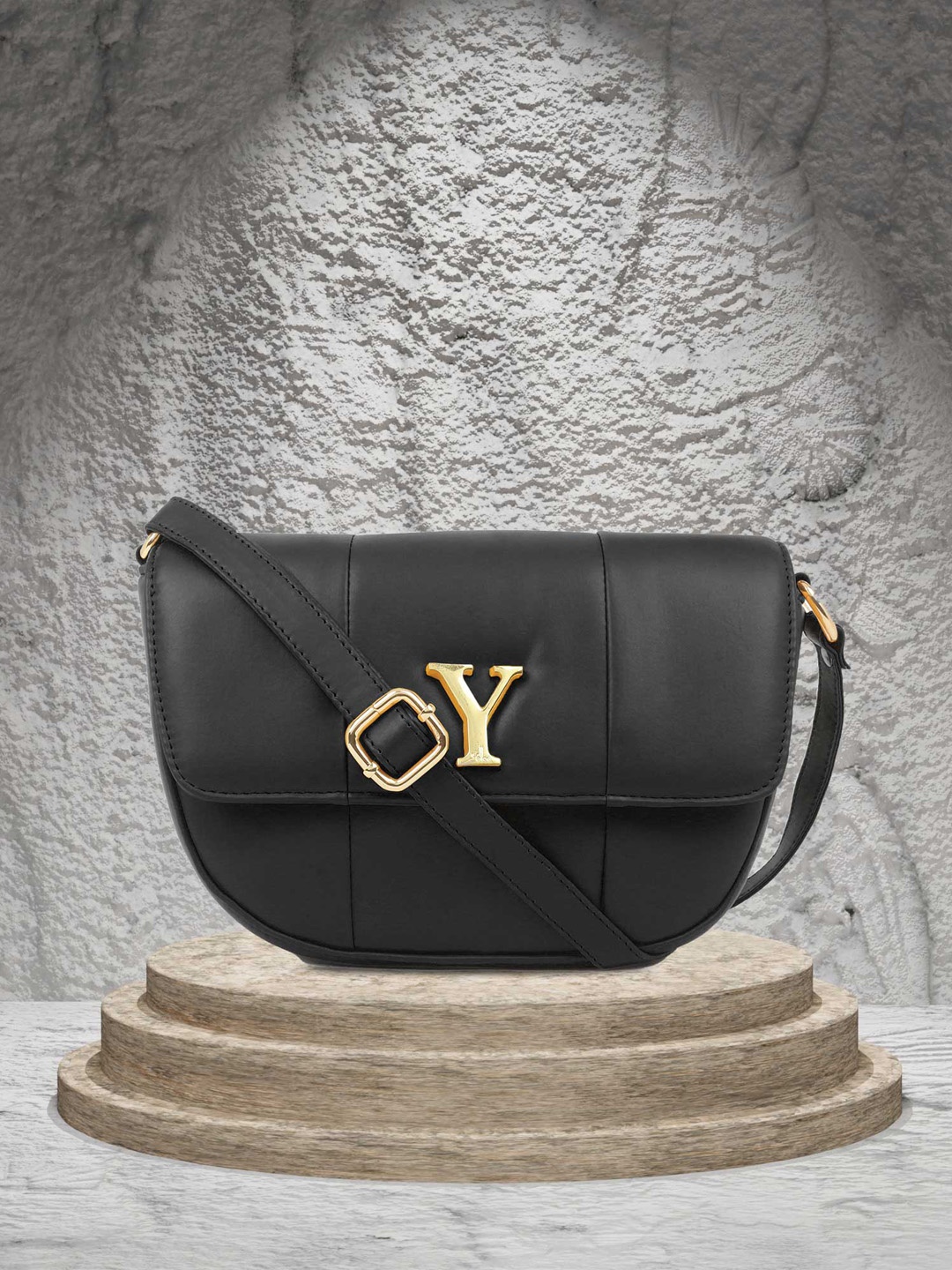 

yelloe Black Half Moon Sling Bag