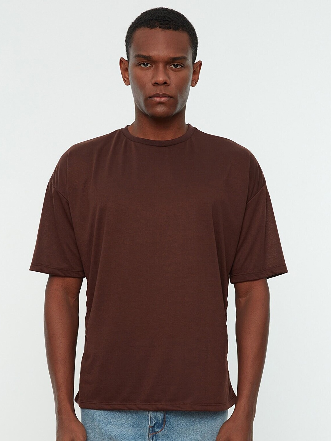 

Trendyol Men Brown Solid T-shirt