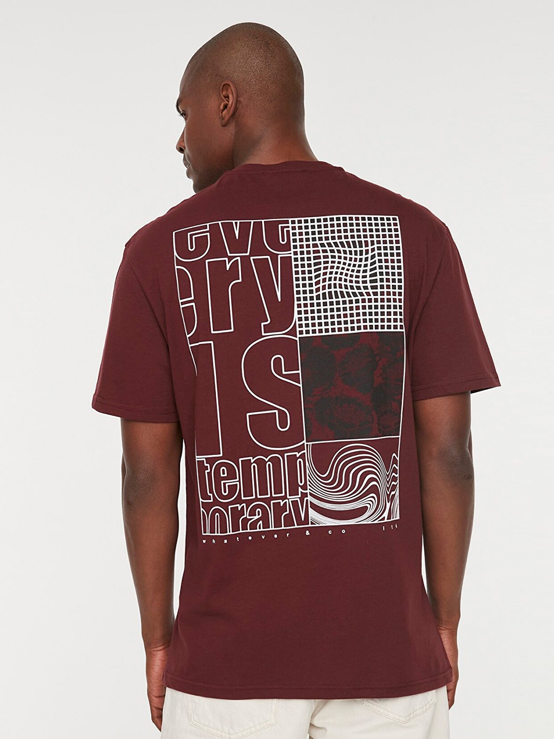 

Trendyol Men Burgundy Cotton T-shirt