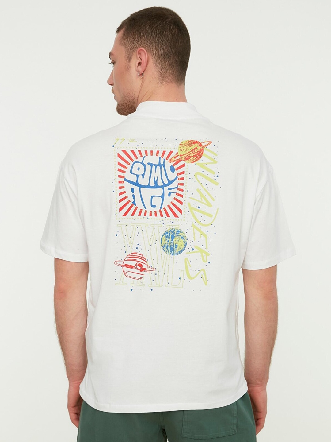 

Trendyol Men White Printed Cotton T-shirt