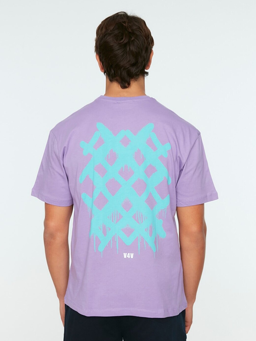 

Trendyol Men Lavender Printed Cotton T-shirt