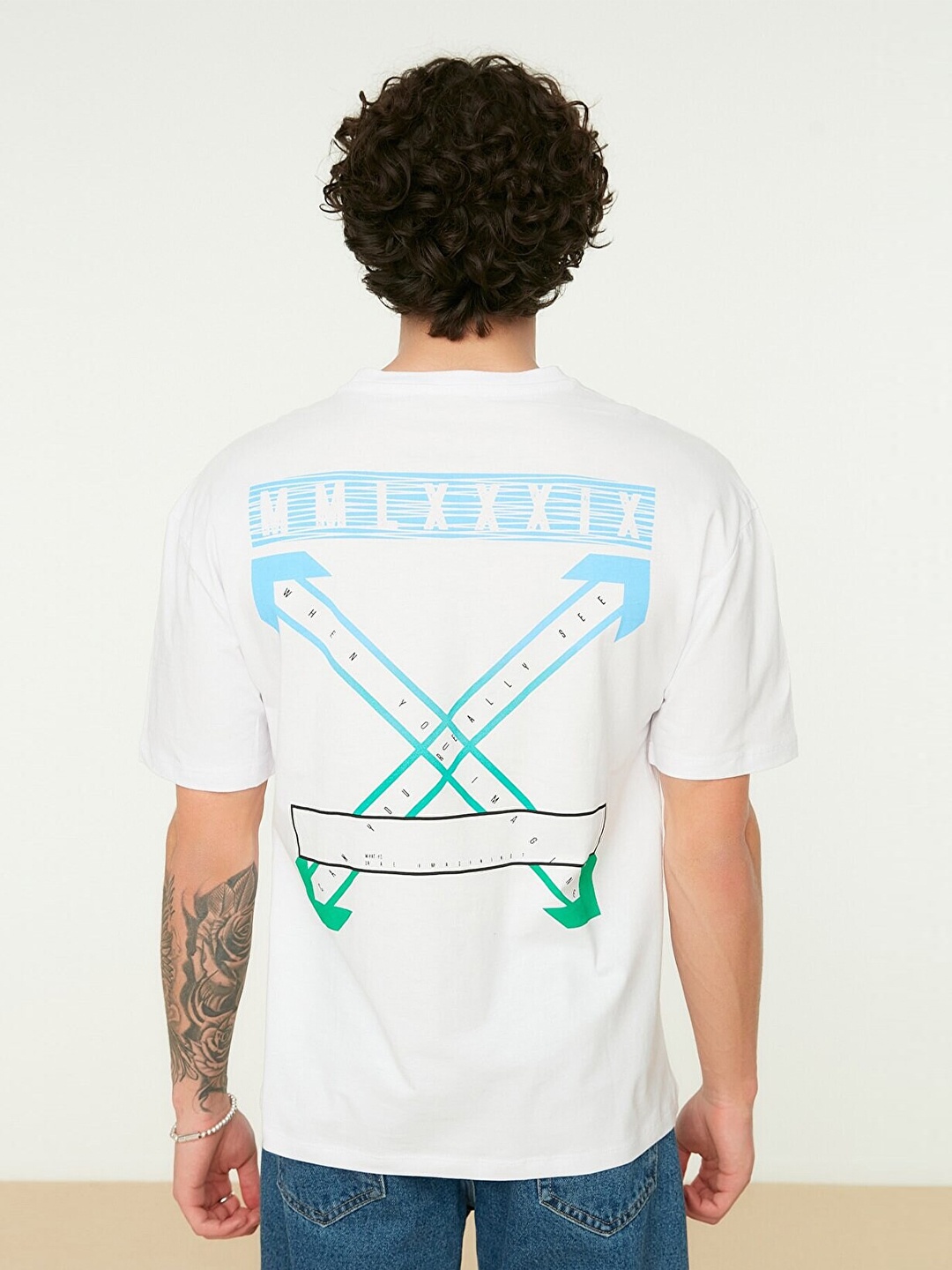 

Trendyol Men White Printed Cotton Regular Fit T-shirt