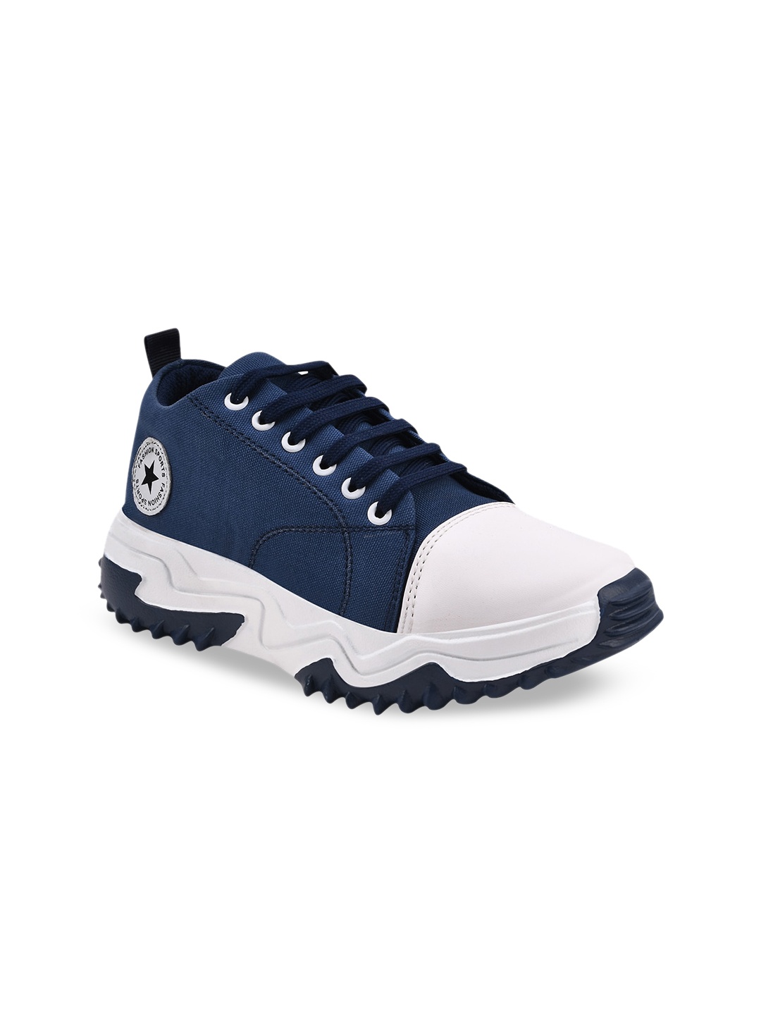 

Try Me Women Navy Blue Colourblocked High-Top Sneakers