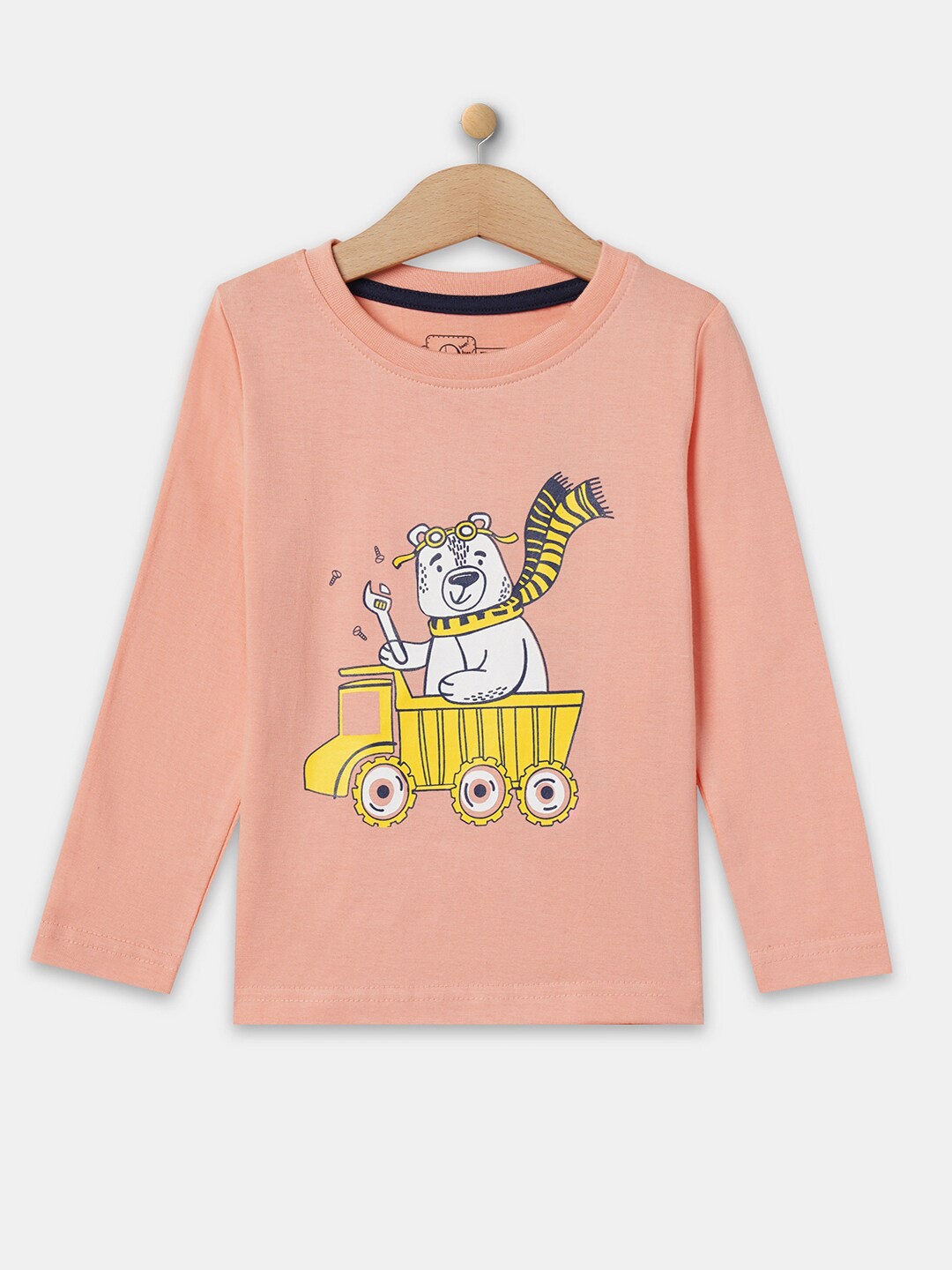 

R&B Boys Peach-Coloured Printed T-shirt