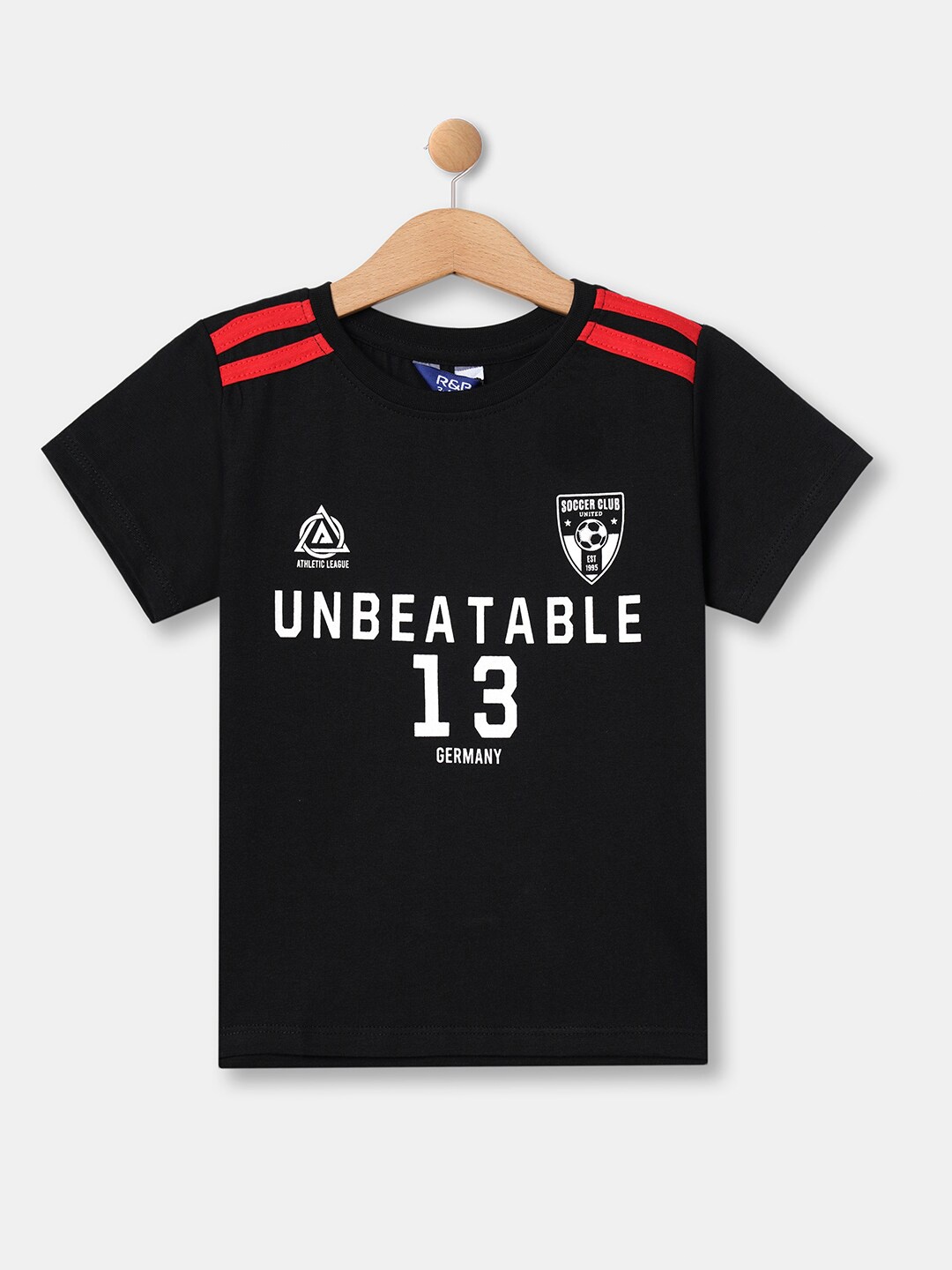 

R&B Boys Black Printed T-shirt