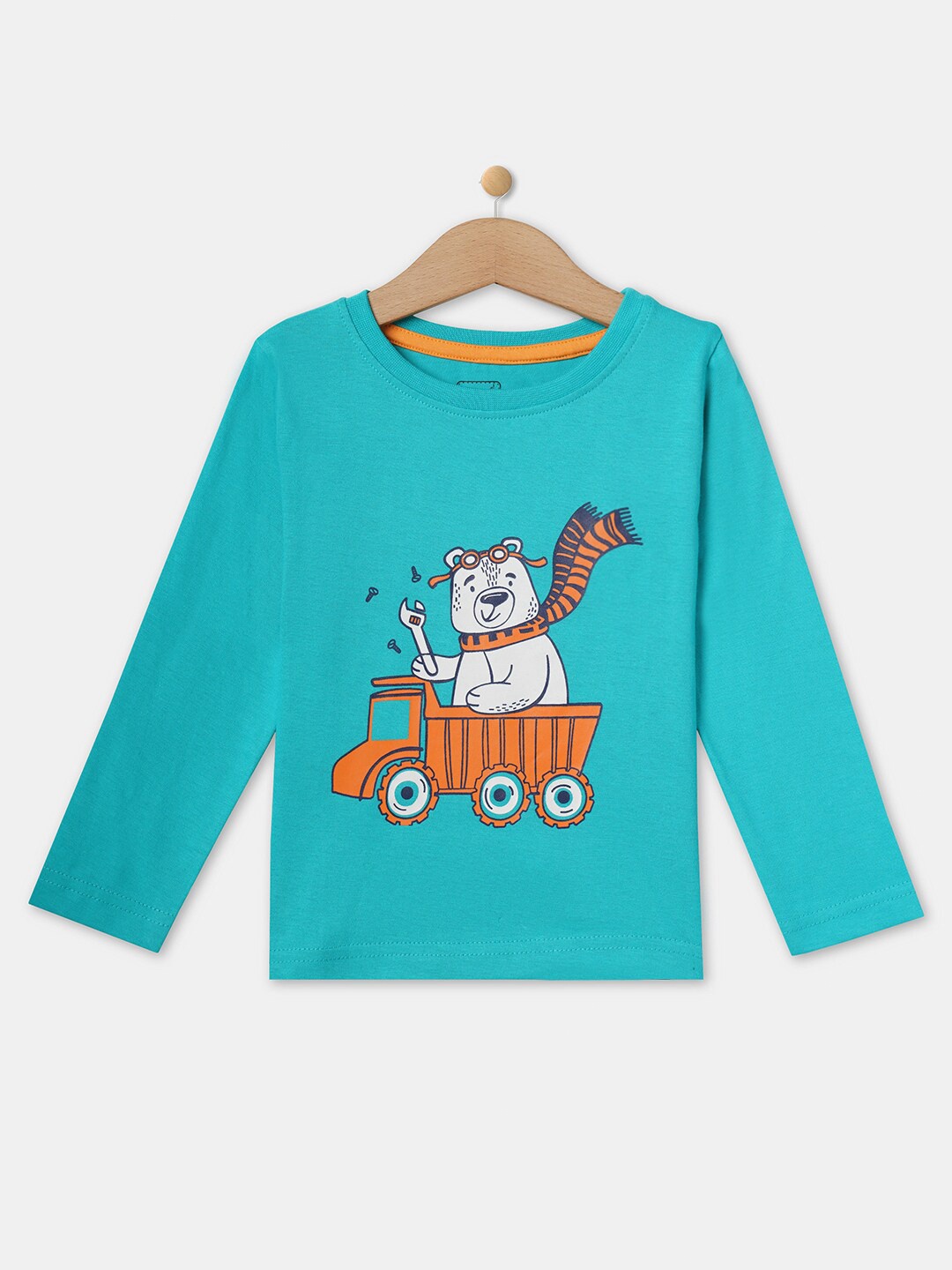 

R&B Boys Blue Printed Cotton T-shirt