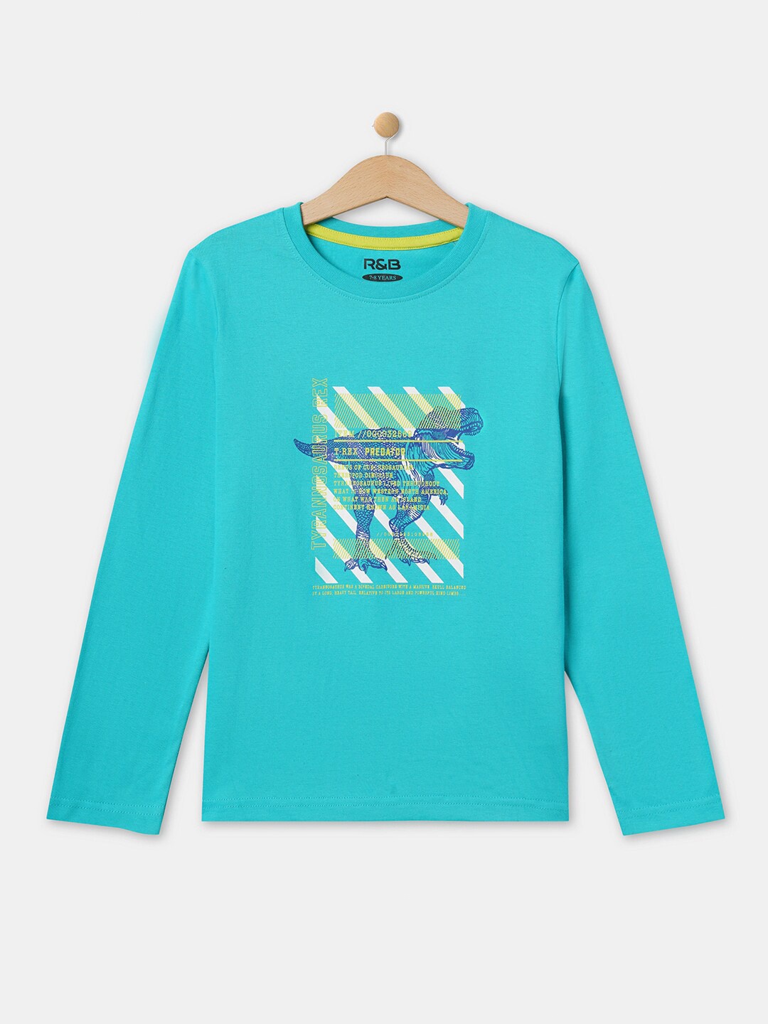 

R&B Boys Blue Printed Cotton T-shirt