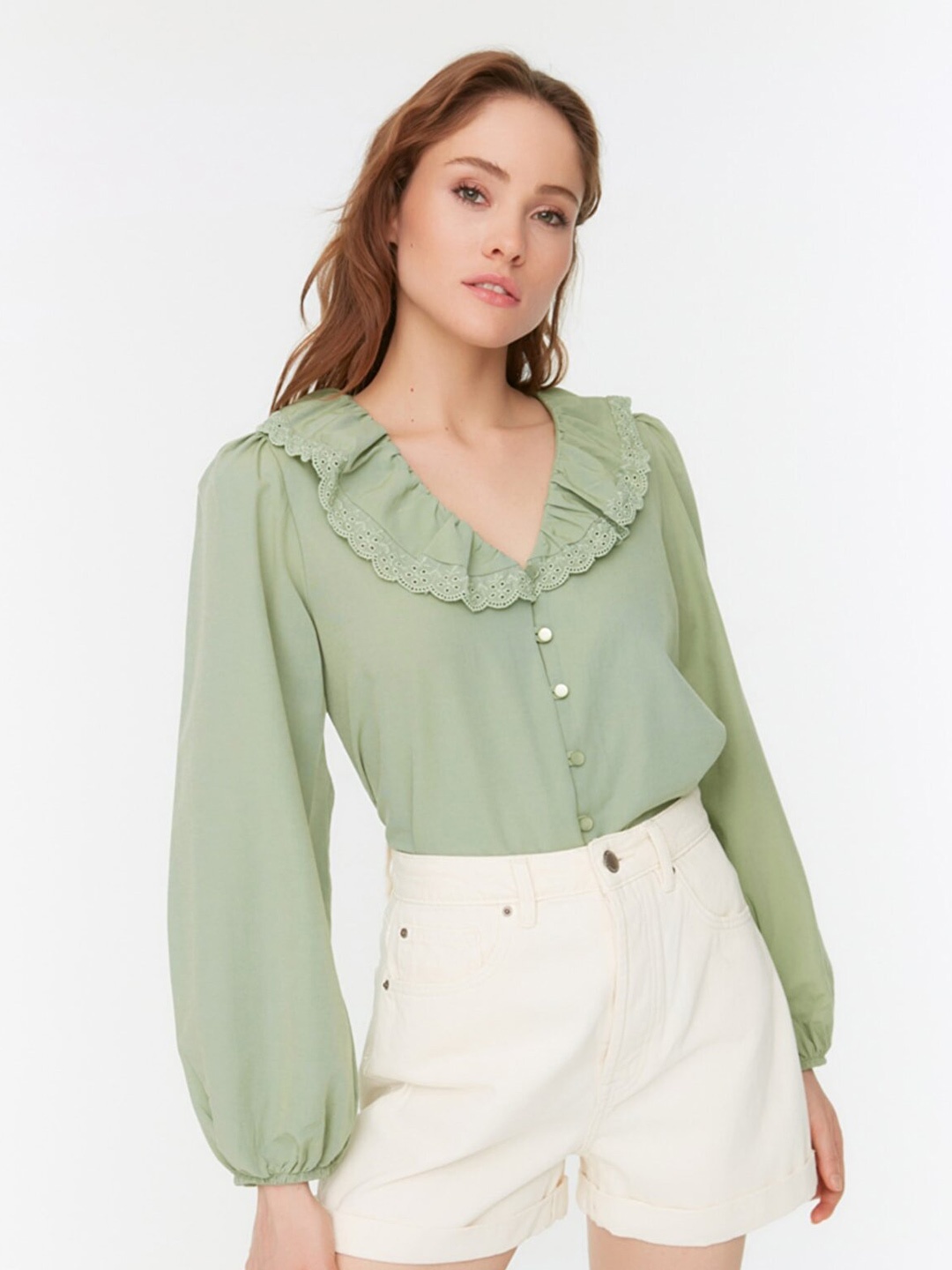 

Trendyol Women Green Casual Shirt