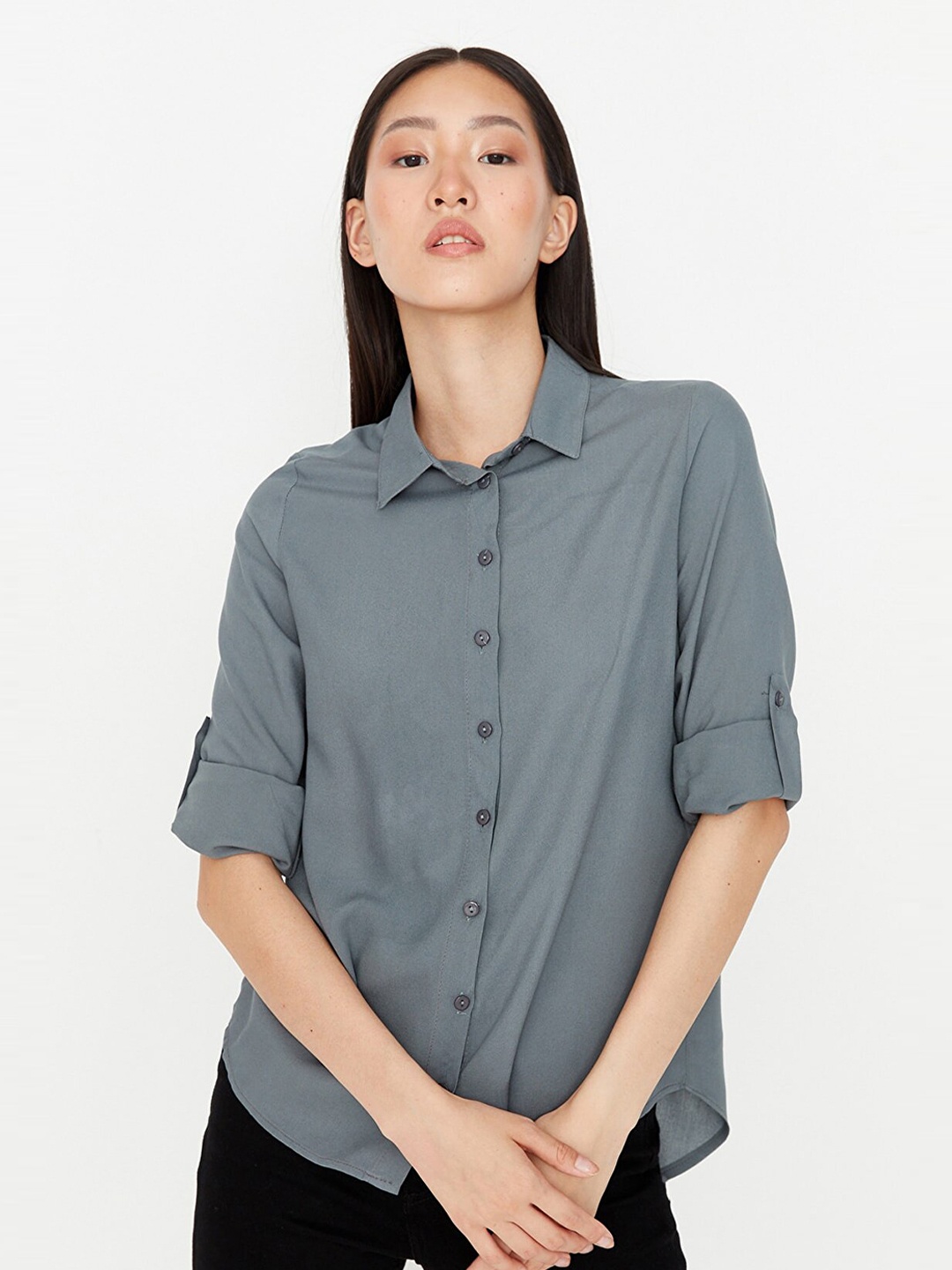 

Trendyol Women Grey Casual Shirt