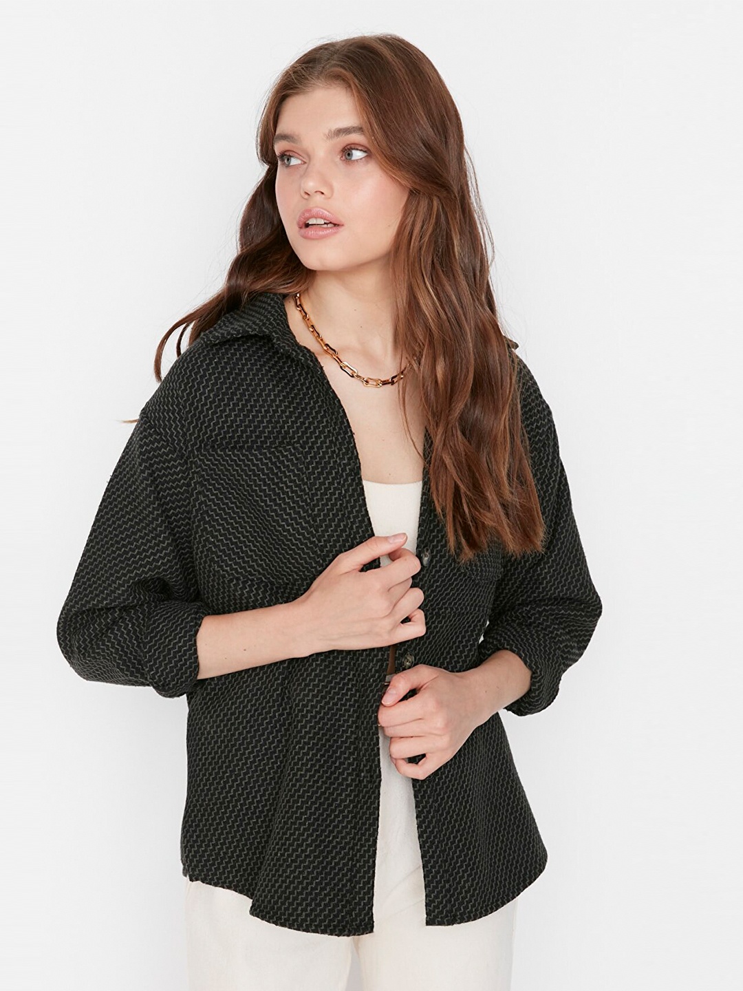 

Trendyol Women Black Casual Shirt