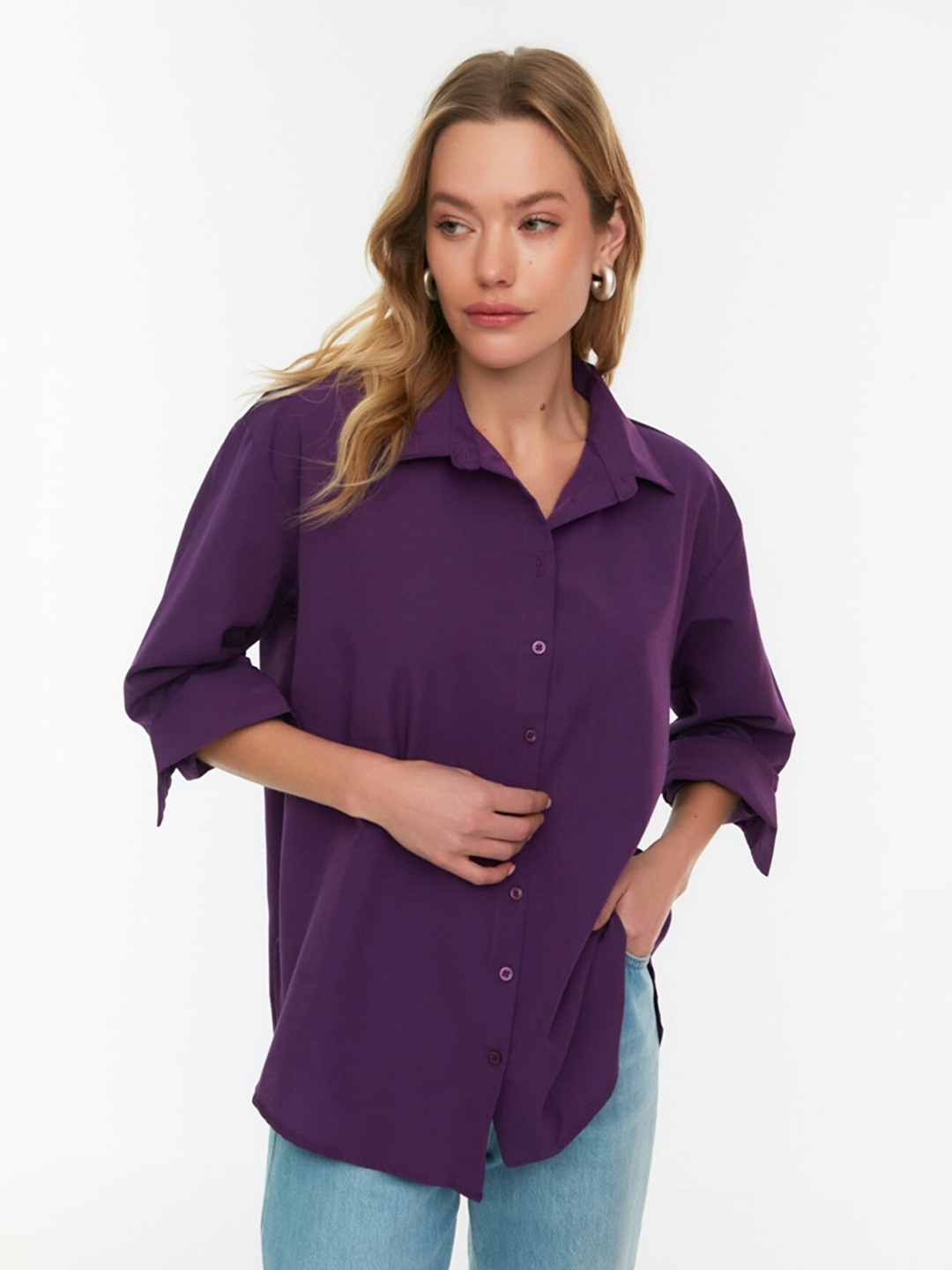 

Trendyol Women Violet Casual Shirt