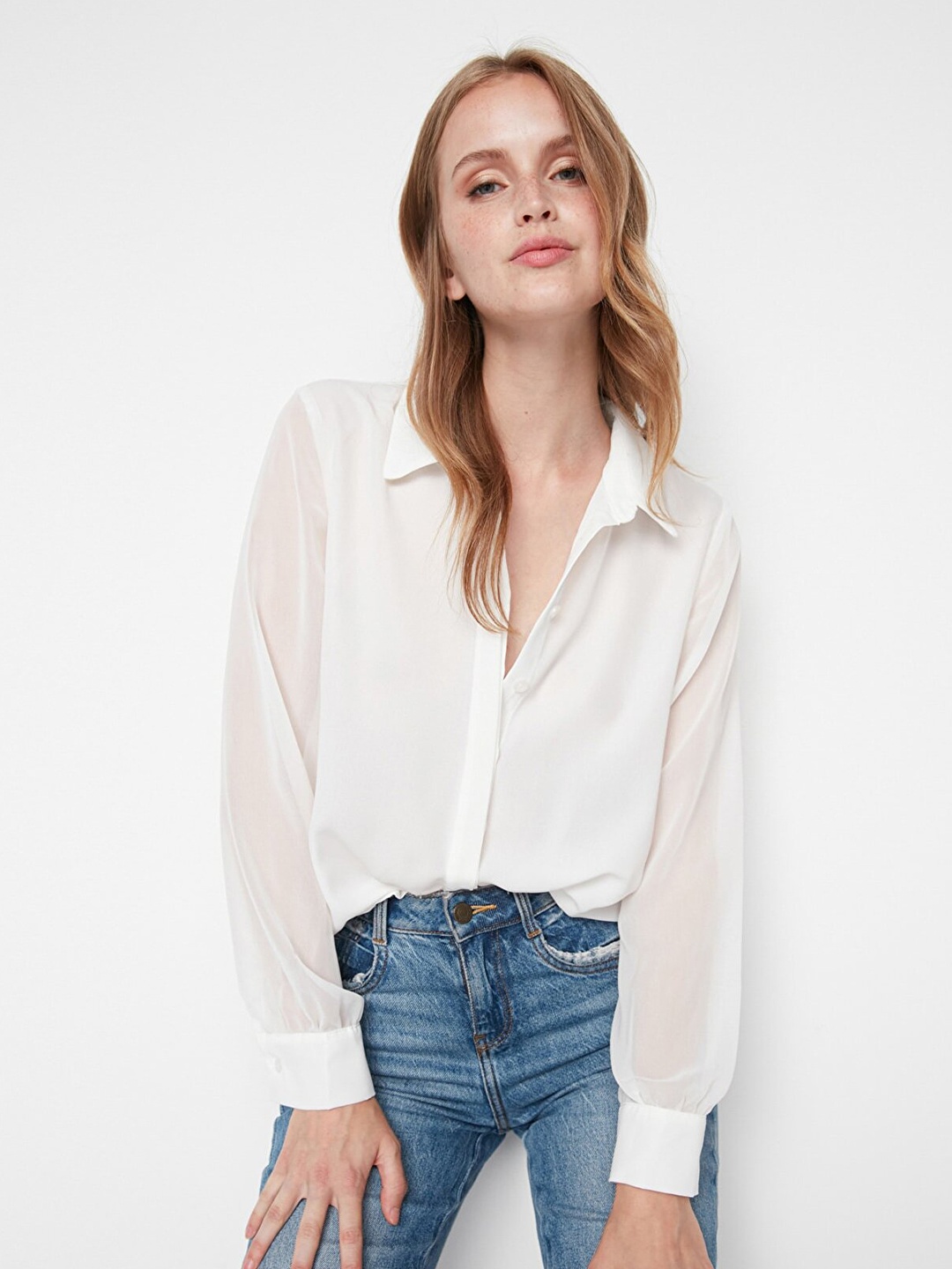 

Trendyol Women White Casual Shirt