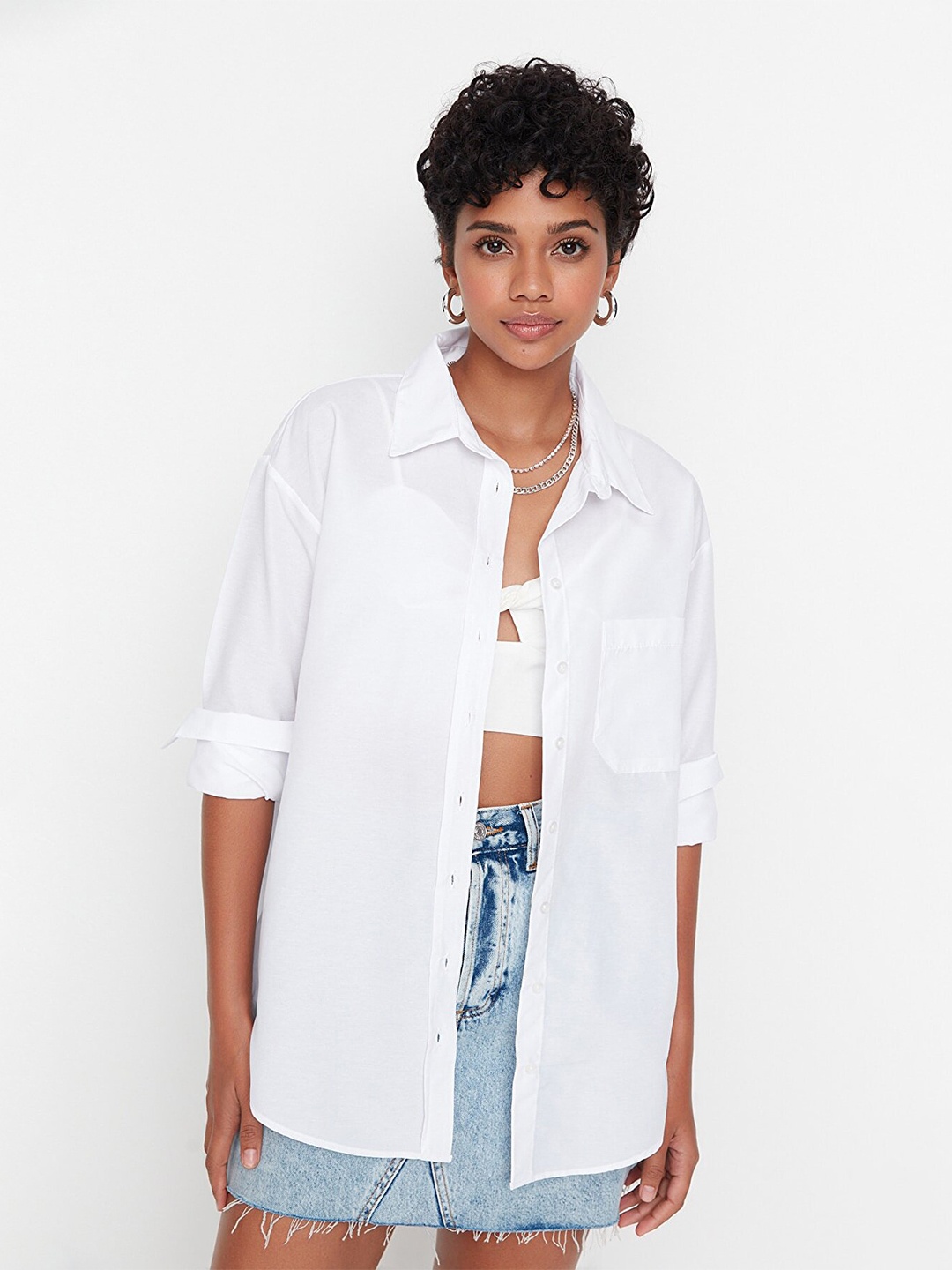 

Trendyol Women White Casual Shirt