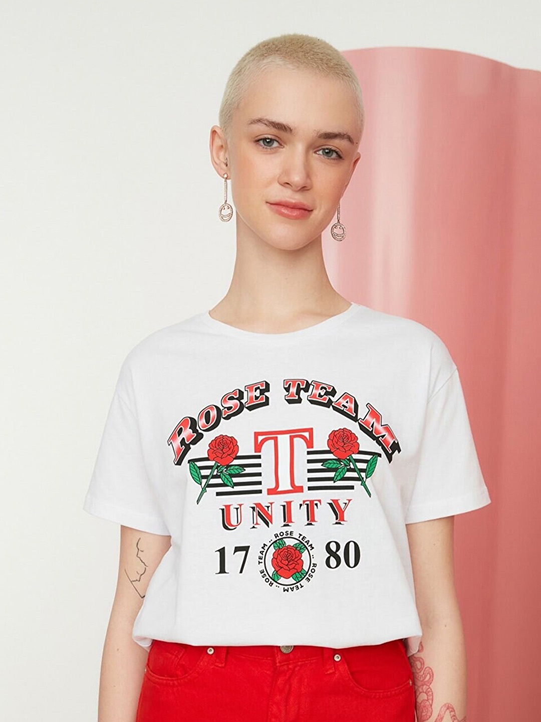 

Trendyol Women White Printed T-shirt