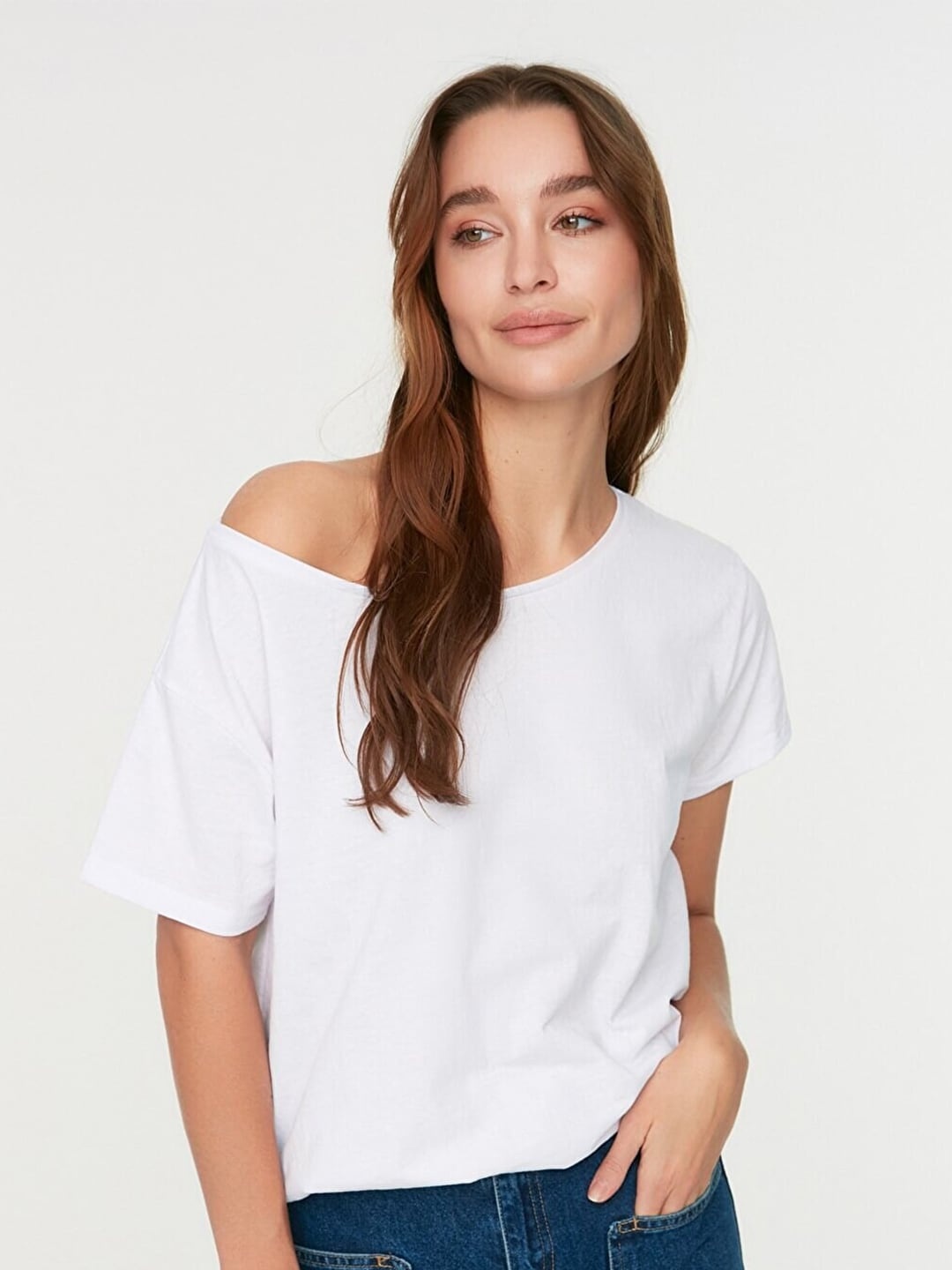 

Trendyol Women White Cotton T-shirt