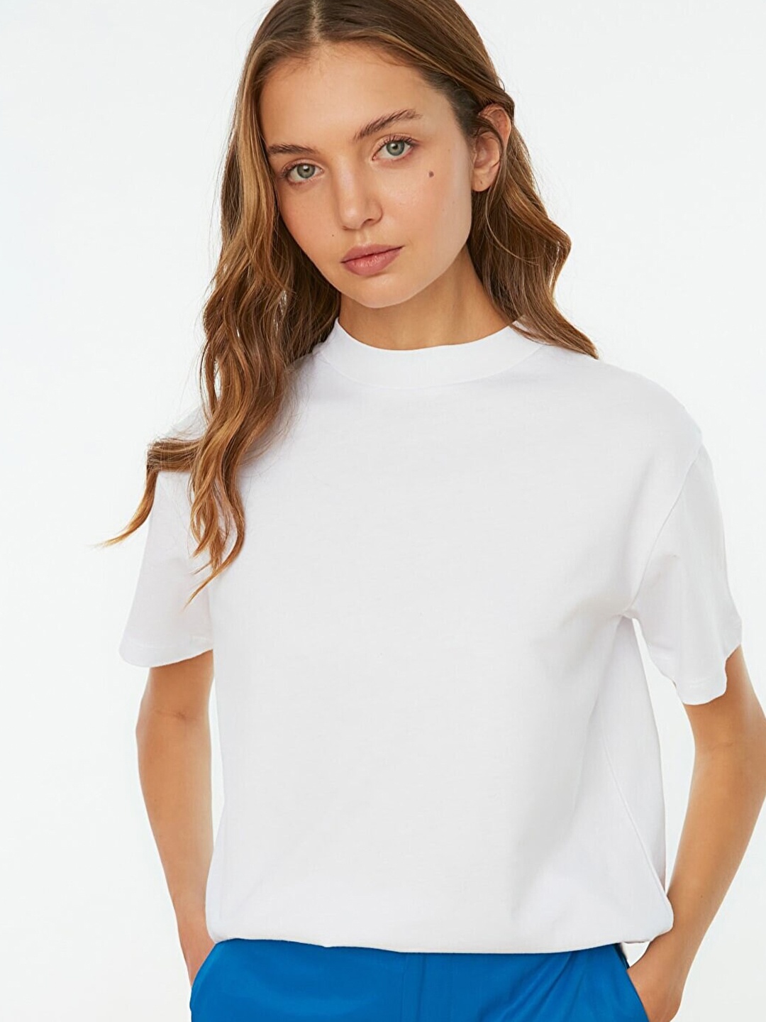 

Trendyol Women White Pure Cotton T-shirt