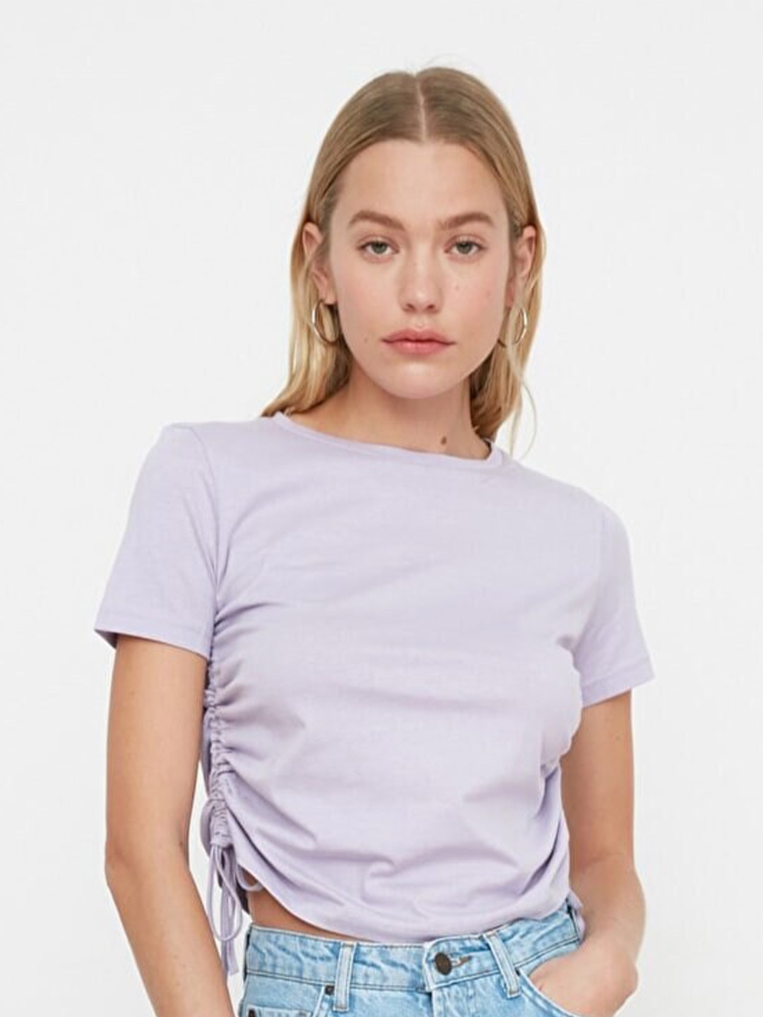 

Trendyol Women Lavender Solid T-shirt