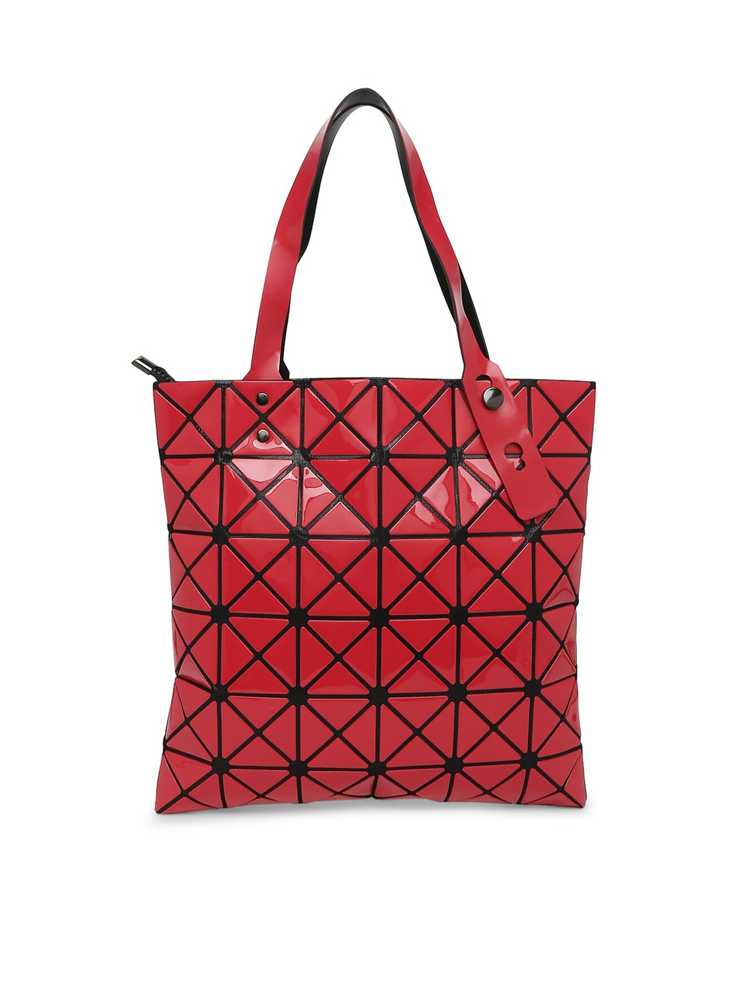 BAOMI Geometric Printed Structured Shoulder Bag, Red