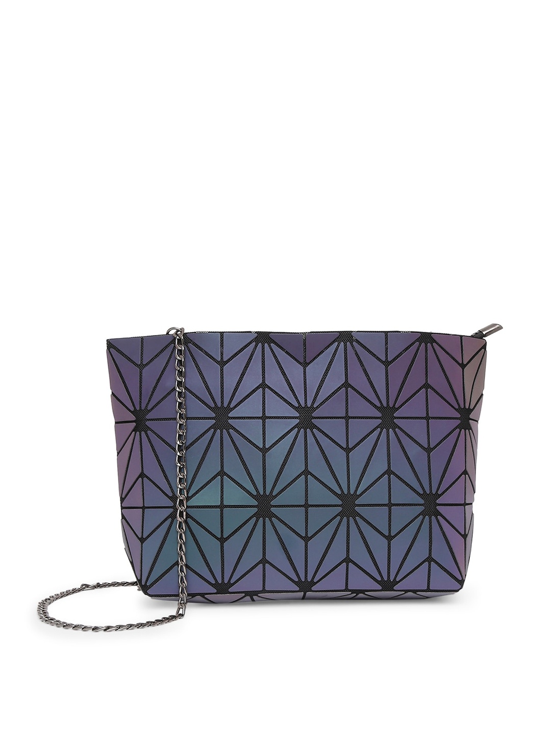 

BAOMI Women Grey Geometric Printed PU Structured Sling Bag